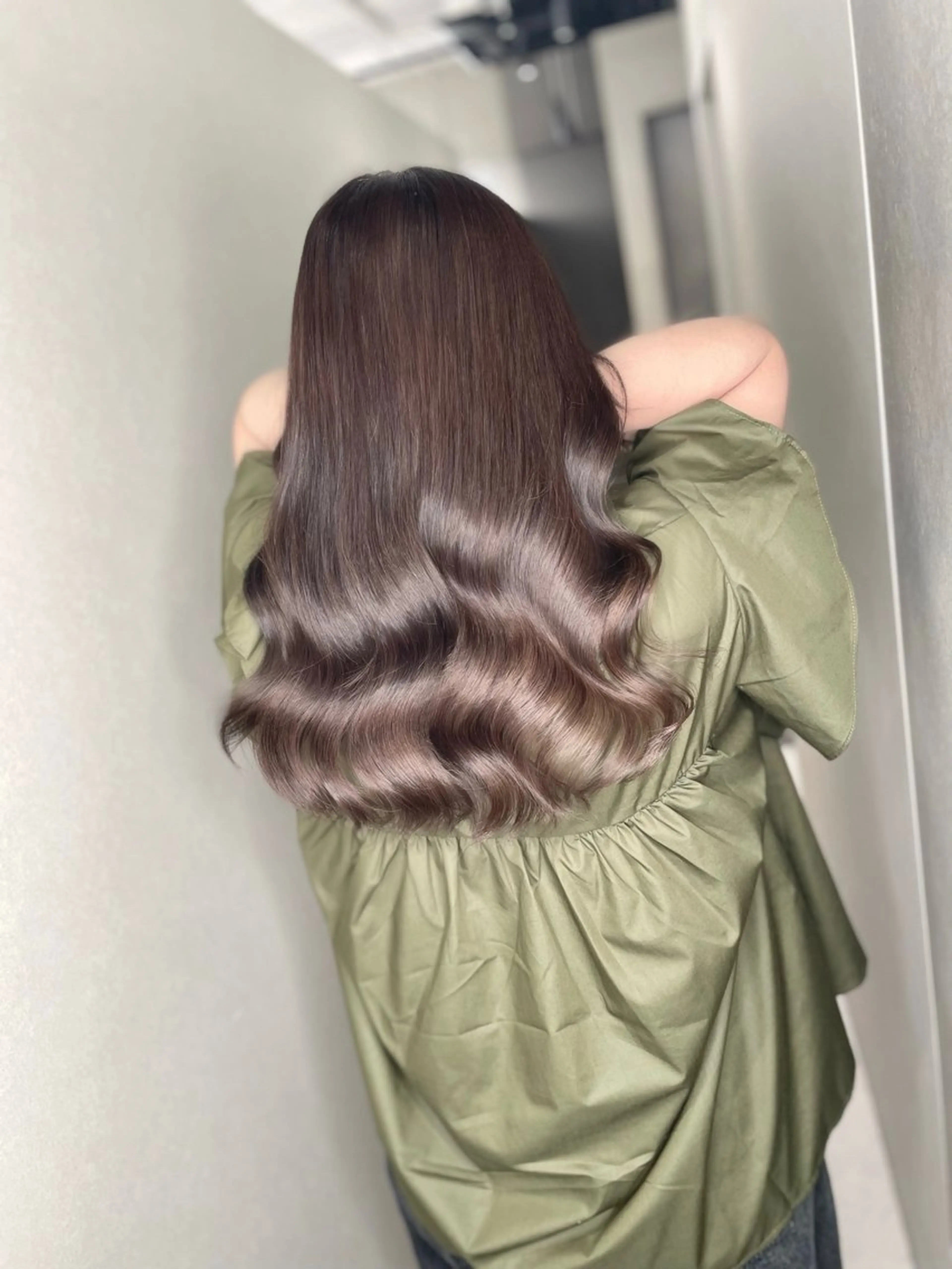 セミロング 髪質改善 ヘアカラー トリートメント 今井 勝也のヘアスタイル