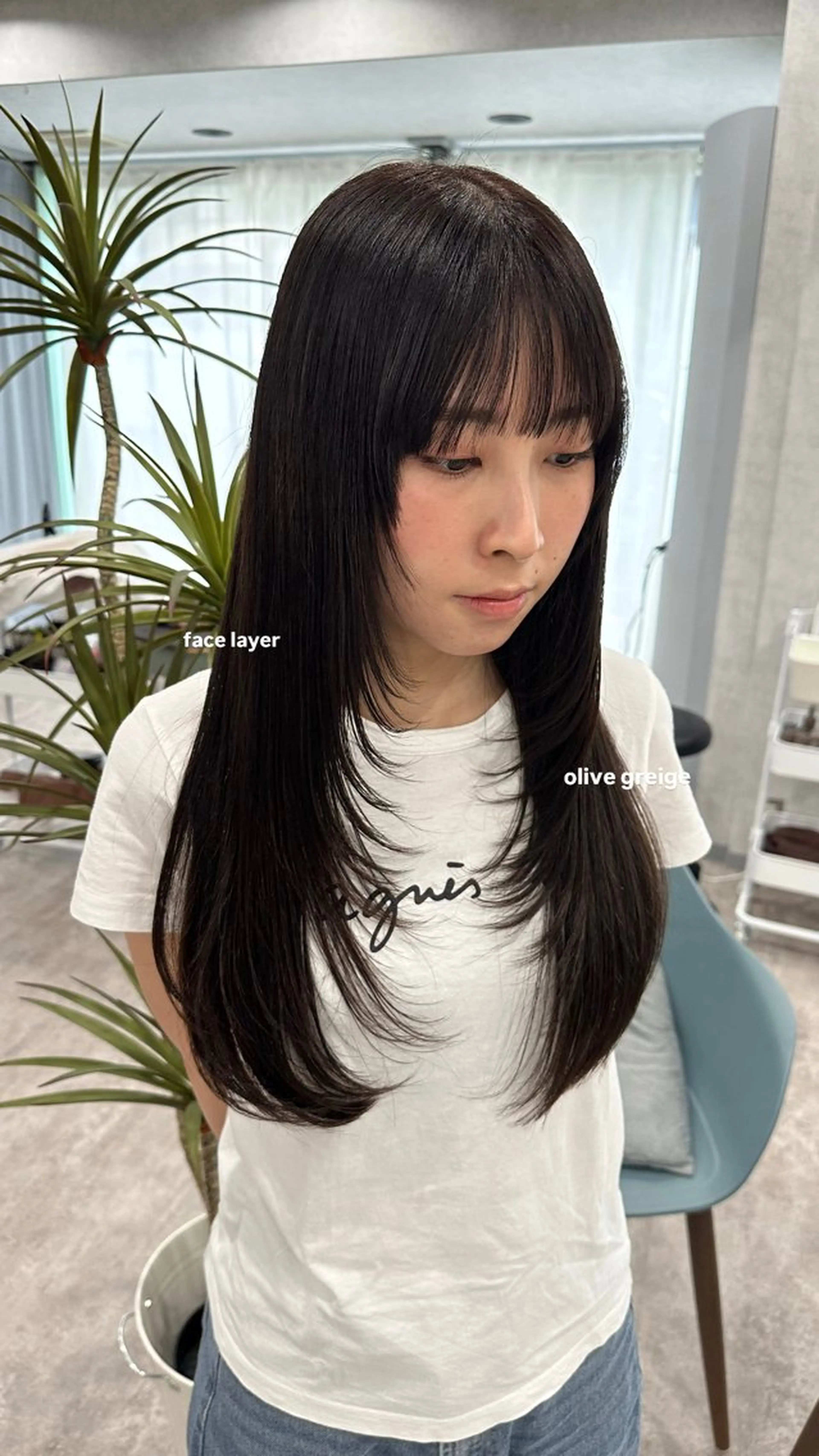 ロング カラー カット ヘアカラー トリートメント v-lab studio所属・韓国レイヤーカット/ 艶カラー/ noaのヘアスタイル