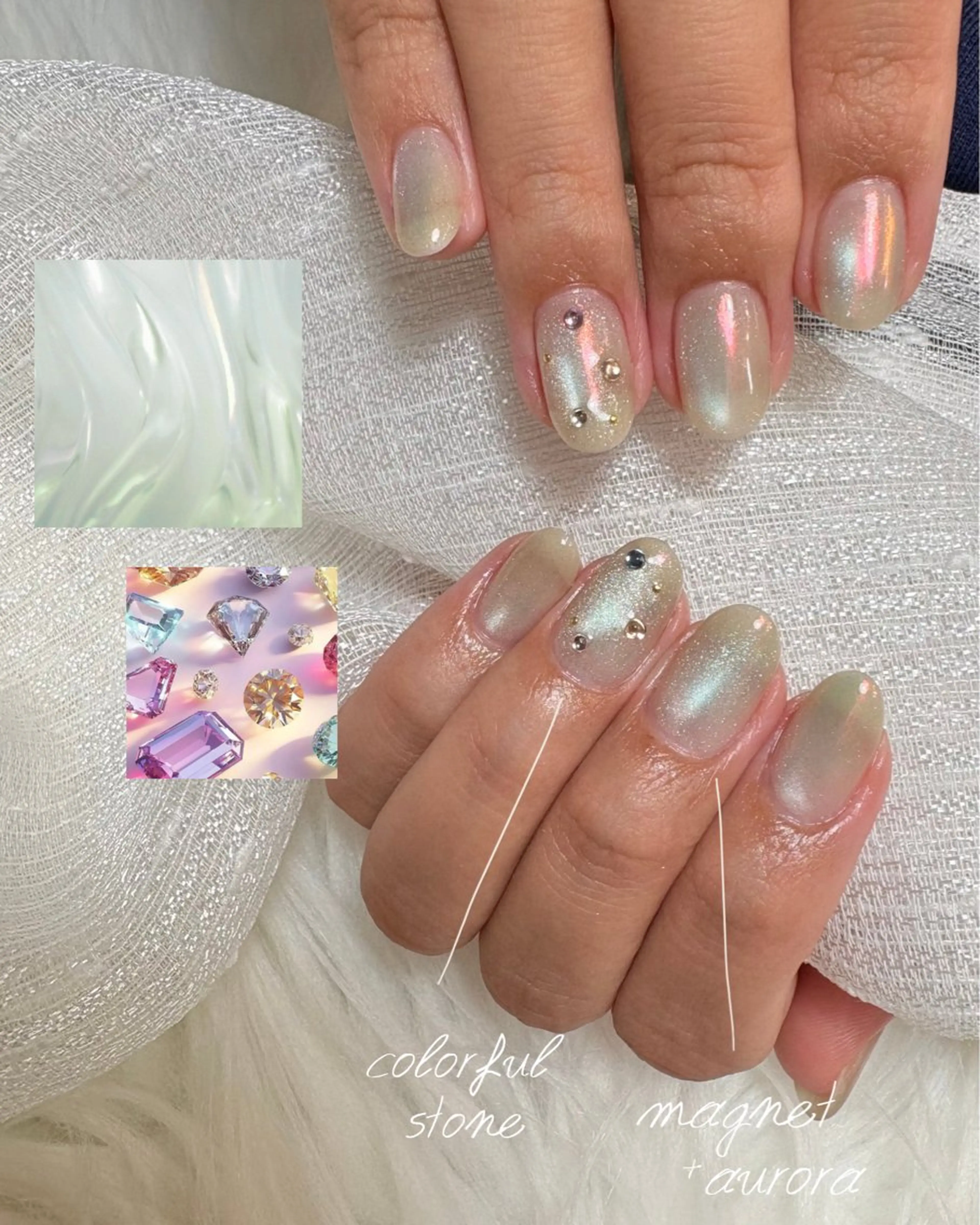 ネイル オーロラネイル マグネットネイル ハンドネイル 【Eclat ｴｸﾗ】nail＆beauty所属・Eclat［ｴｸﾗ］ Yuriのネイルデザイン