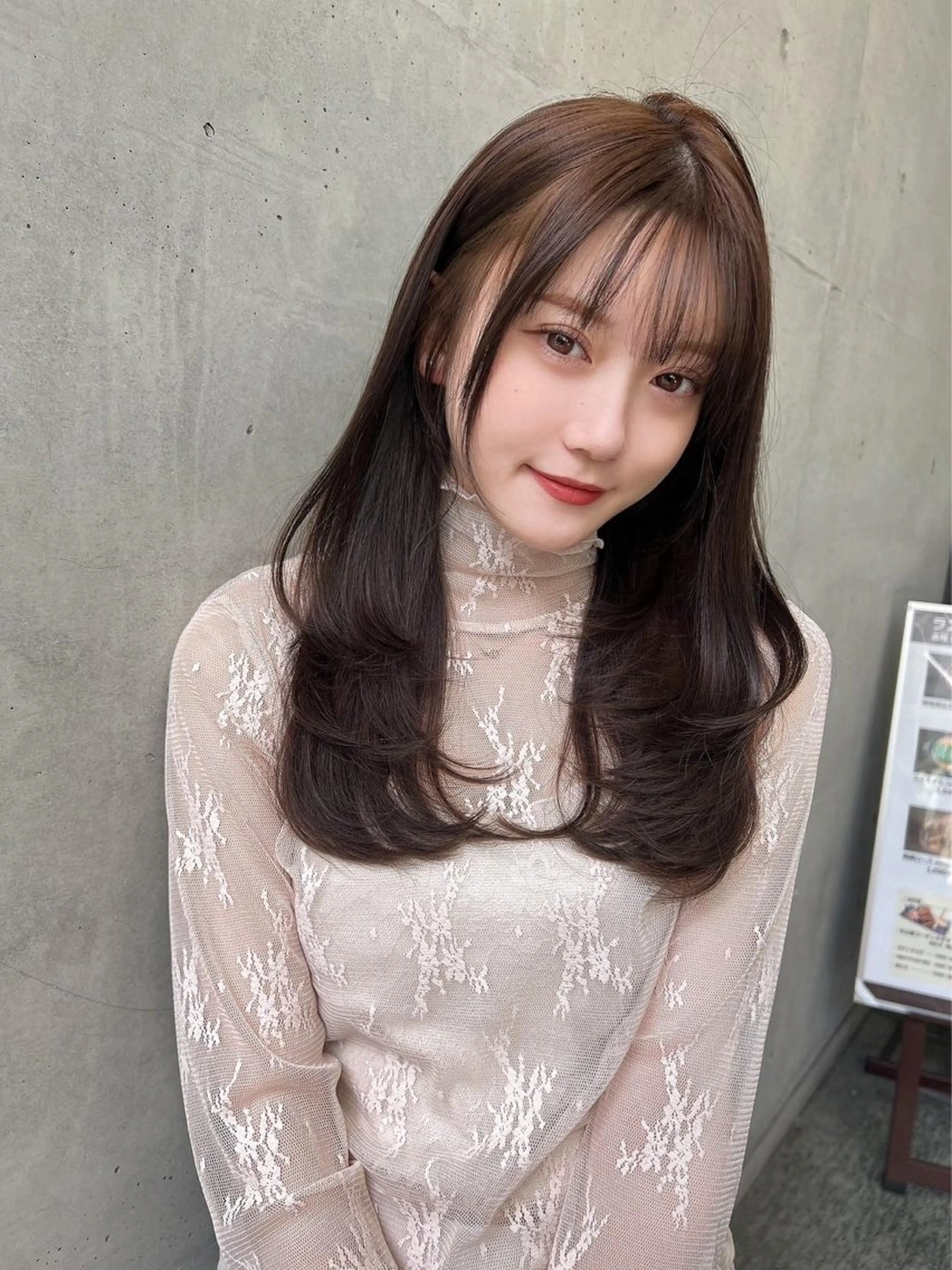 ロング レイヤーカット 似合わせカット 小顔カット 🌷透明感カラー🌷 内田零菜のヘアスタイル