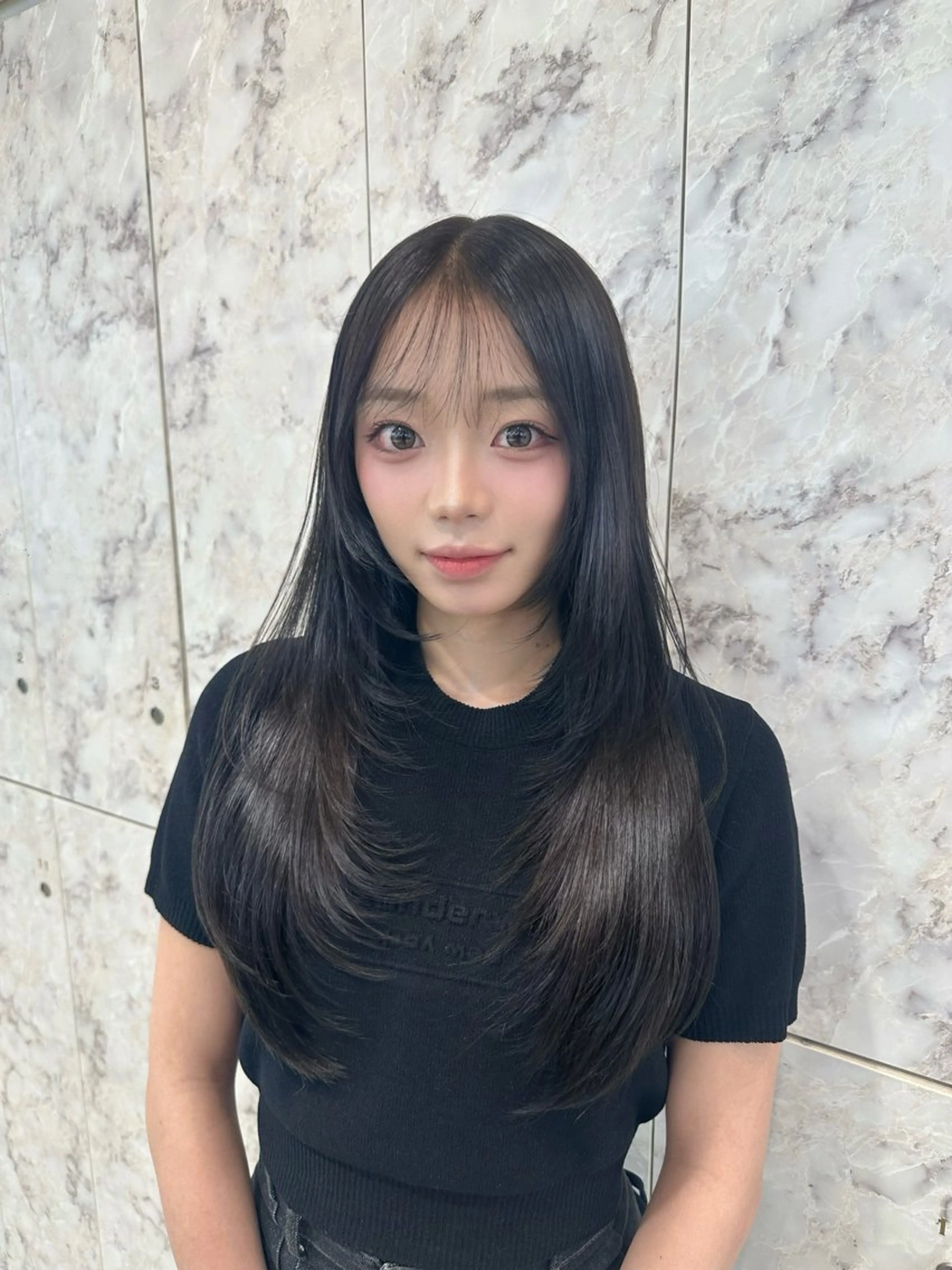 ロング カラー カット ヘアカラー トリートメント ヘッドスパ ヘアセット 新宿/韓国レイヤー 髪質改善カラー/角所のヘアスタイル