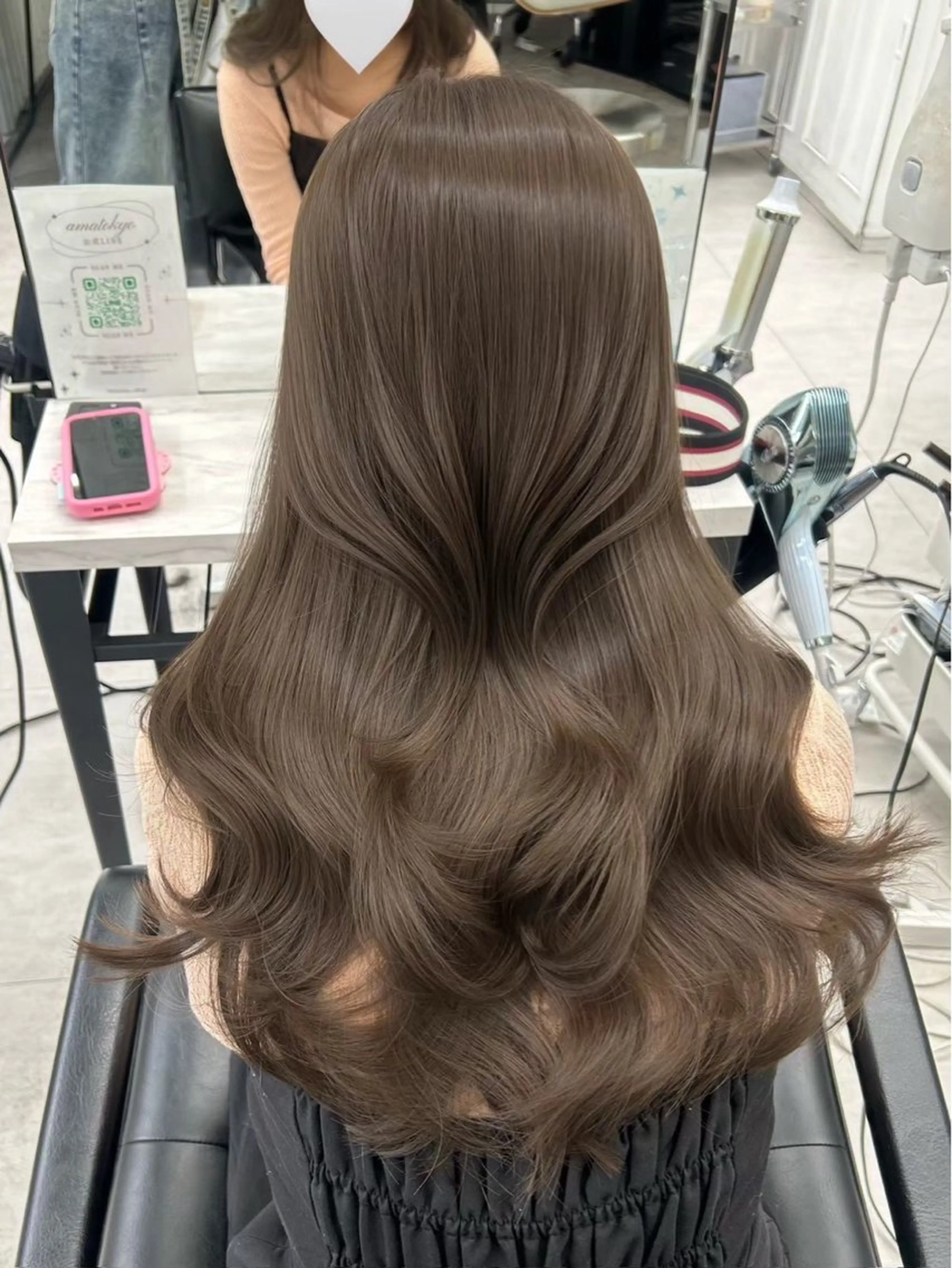 ロング カラー 透明感カラー 顔まわりレイヤー 顔周りカット ハッシュカット 髪質改善 ヘアカラー トリートメント 透明感カラー✨🩵 韓国ヘアkanatoのヘアスタイル