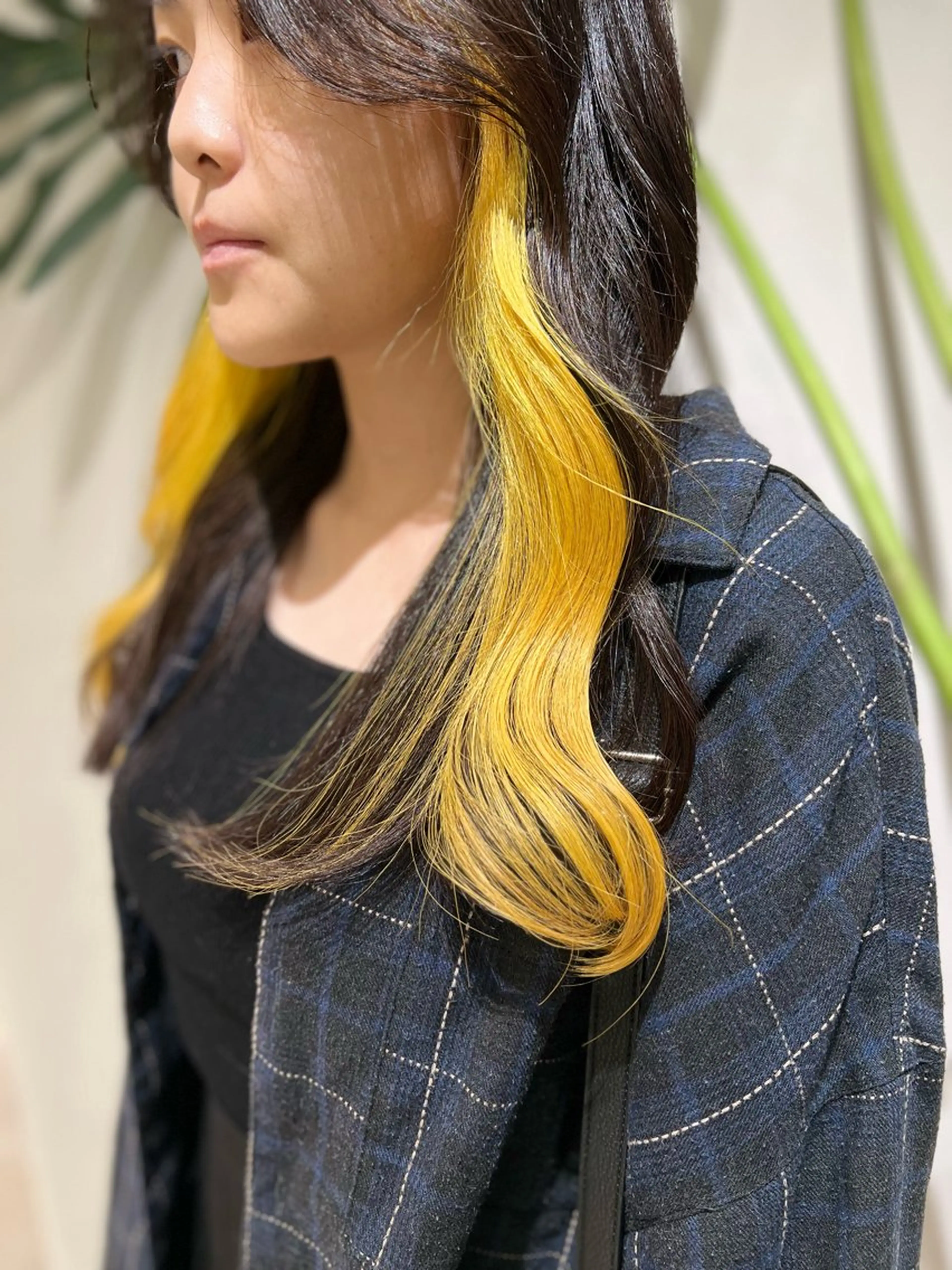 ロング カラー インナーカラー イエローカラー 韓国風ヘア レイヤーカット カット ヘアカラー トリートメント ヘアセット 韓国レイヤー🇰🇷 韓国研修◎渋谷カイトのヘアスタイル