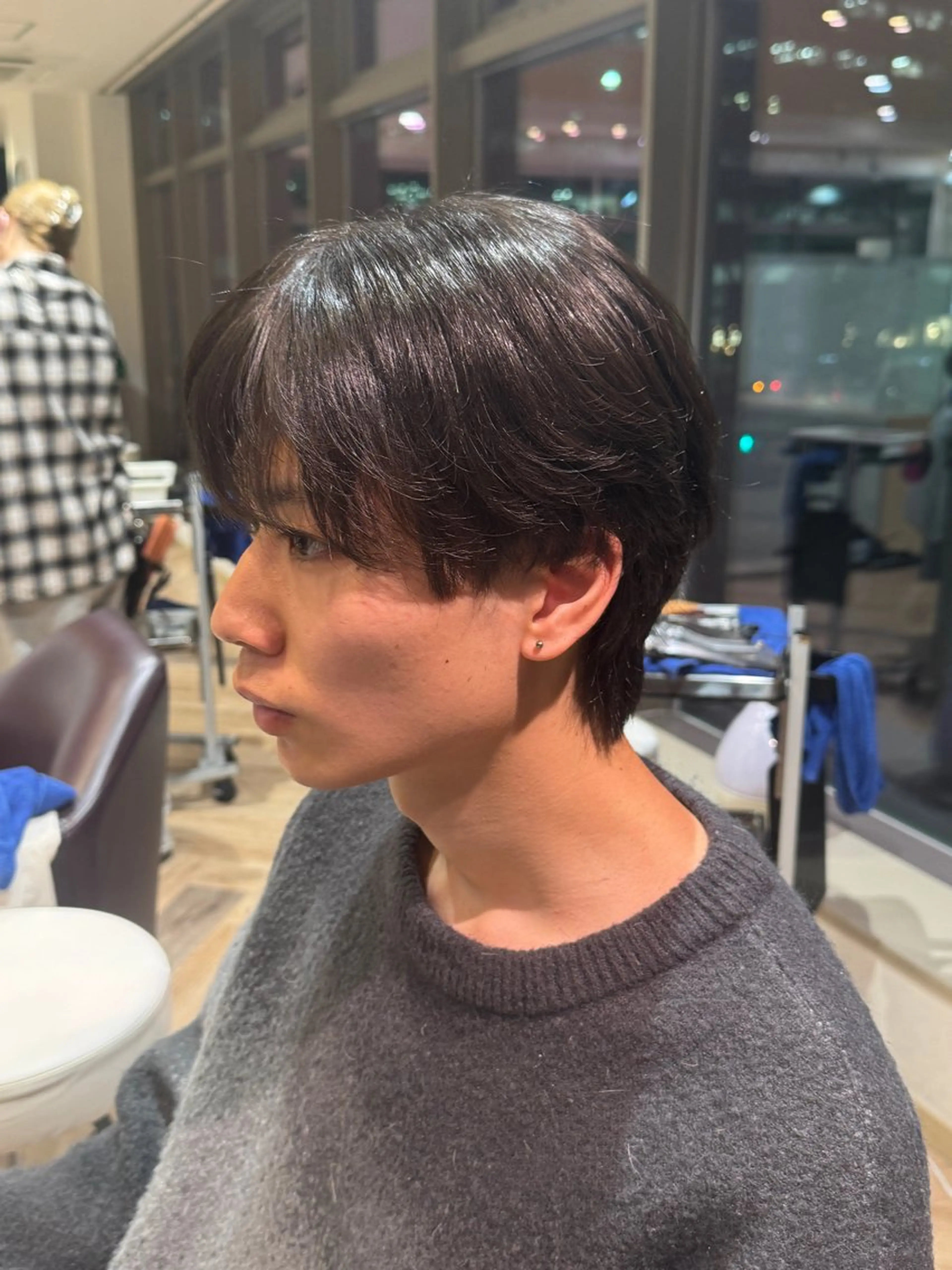 ショート メンズ マッシュ シースルーマッシュ メンズ特化/ センターパート/八谷のヘアスタイル