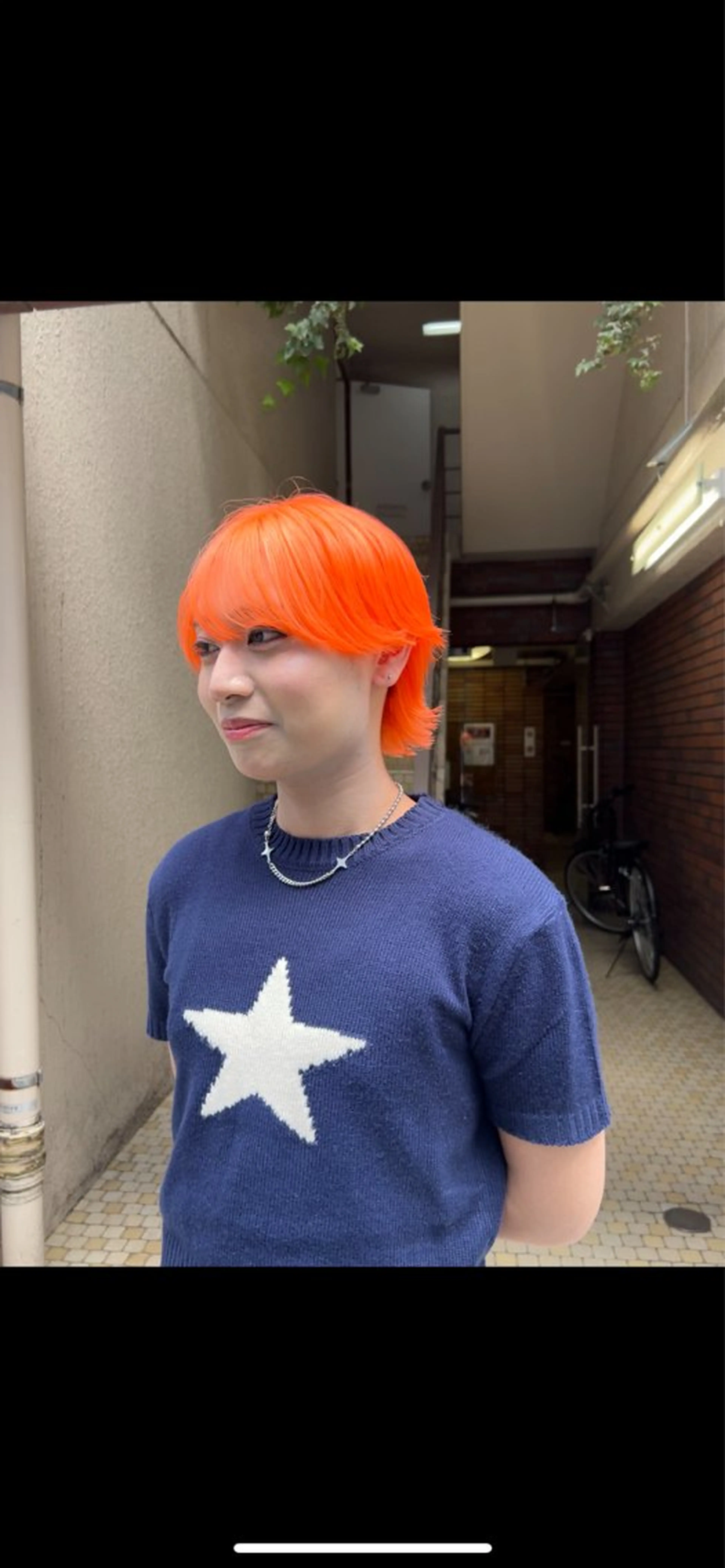 ショート カラー メンズ ブロンド オレンジ 暖色カラー/ブリーチ /名古屋/かのんのヘアスタイル