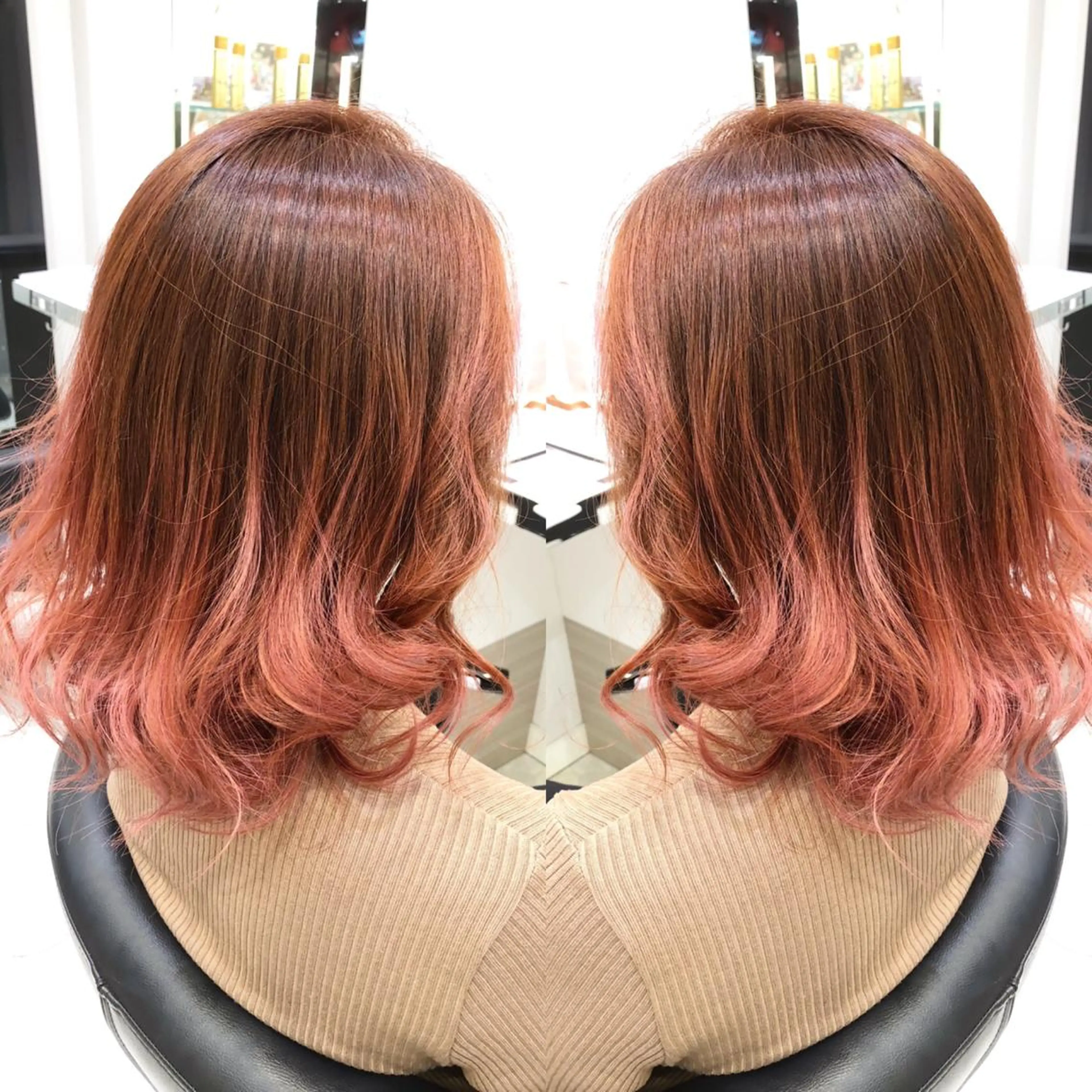 ミディアム ヘアカラー 岸 保奈美のヘアスタイル