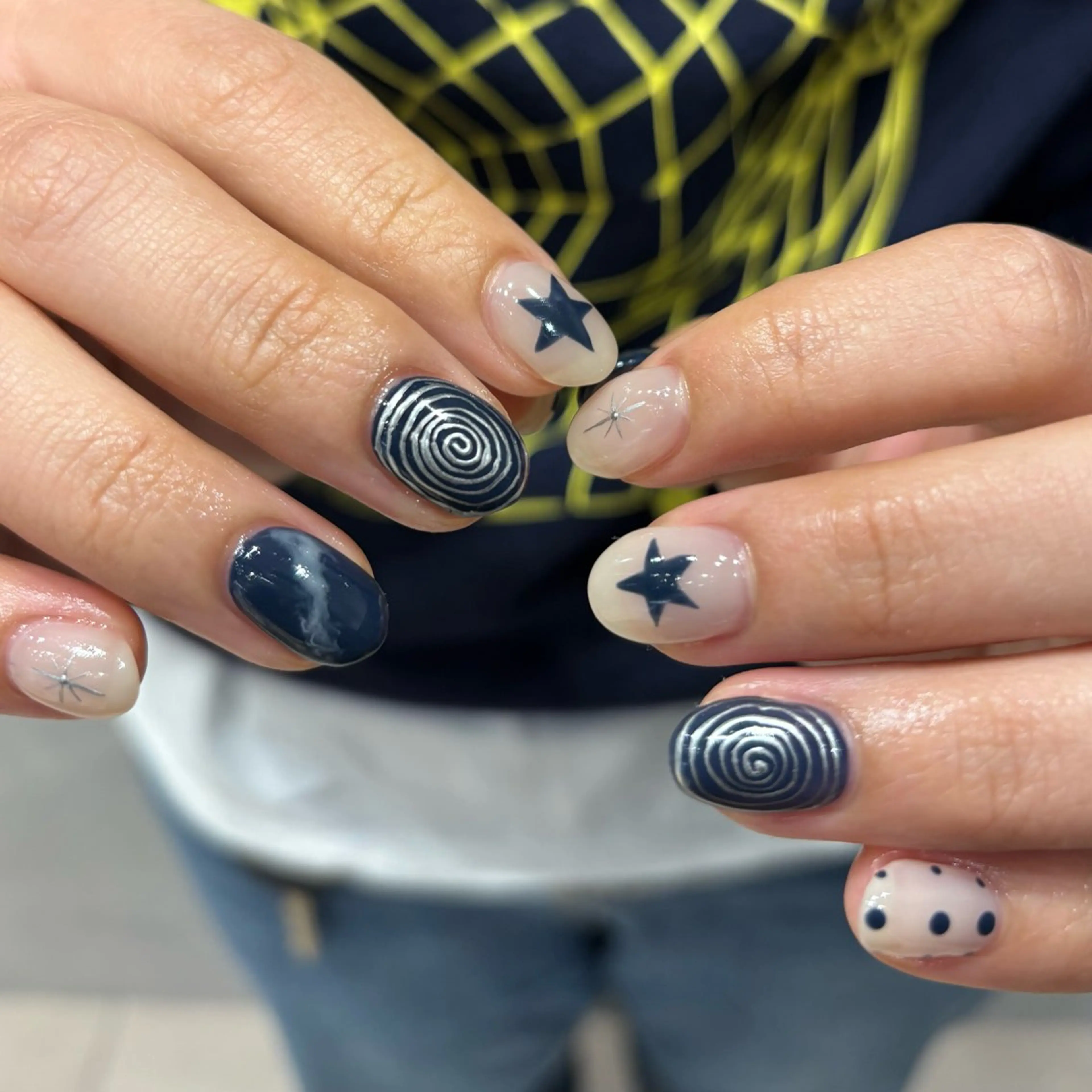ネイル ネイビー ハンドネイル N° nail_ fuyukaのネイルデザイン