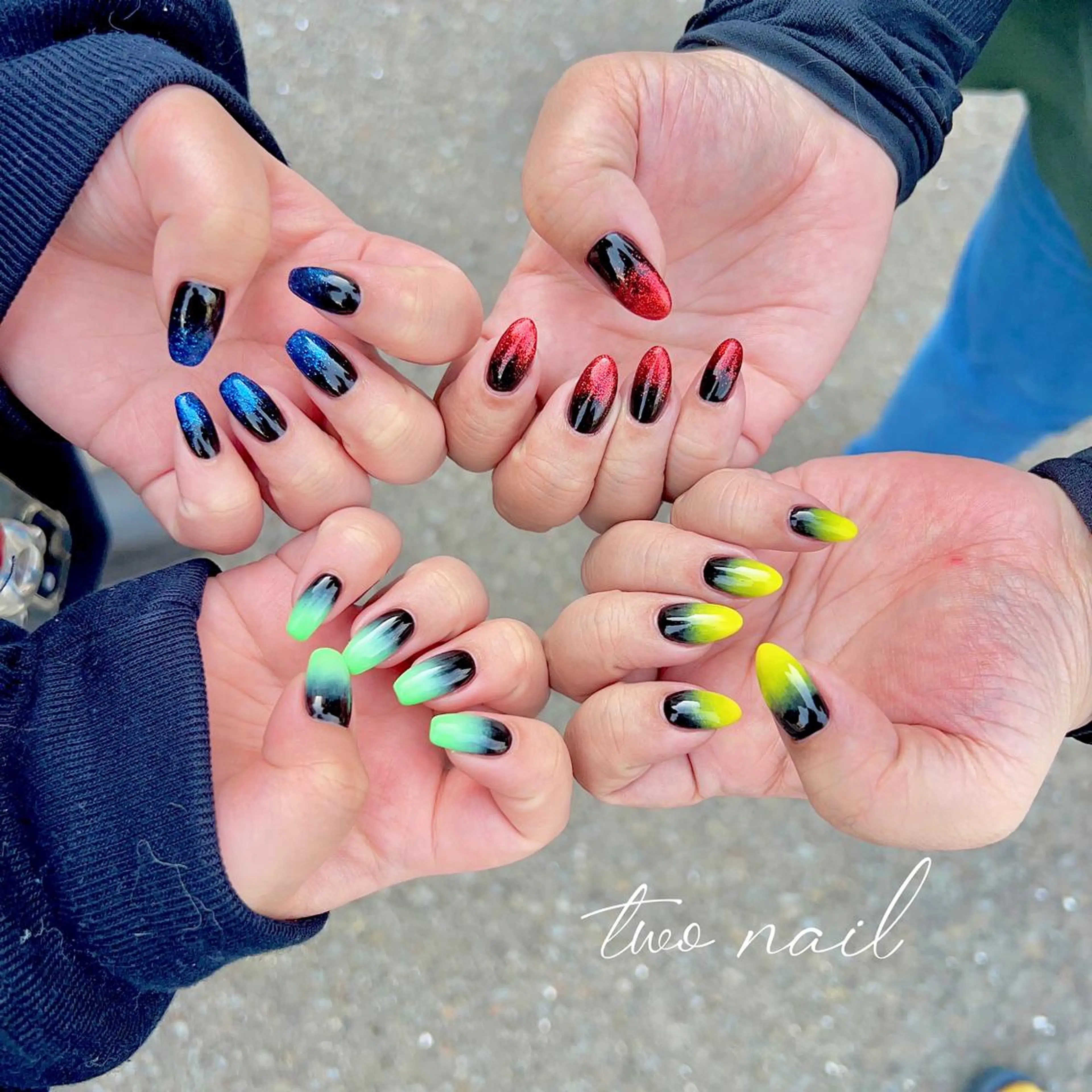 ネイル アートネイル フットネイル ハート おそろいネイル ニュアンスネイル ハンドネイル two nailのネイルデザイン