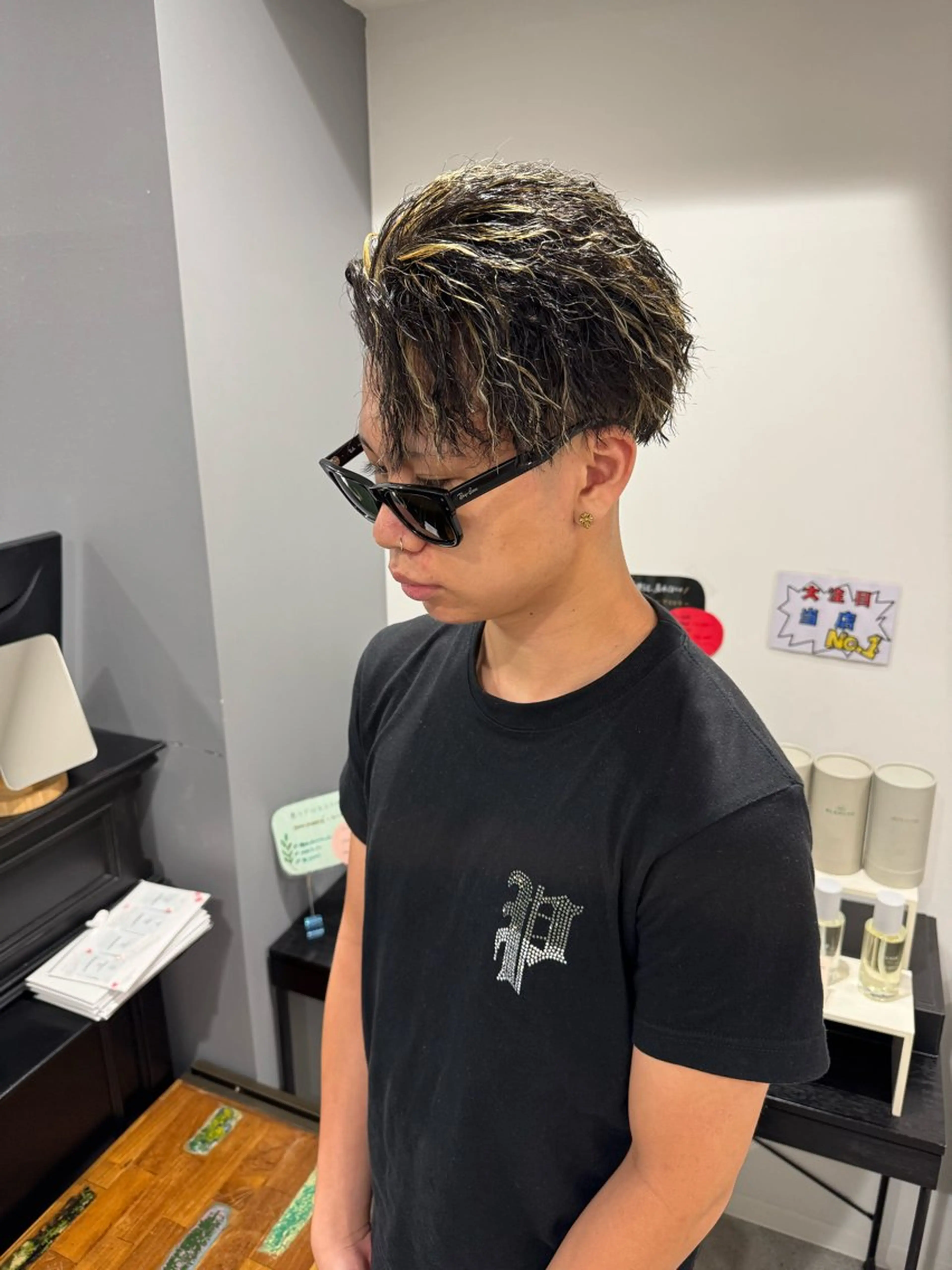 カラー メンズ カット ヘアカラー 大名/透明感カラー/ 中明度カラー/徹平のヘアスタイル