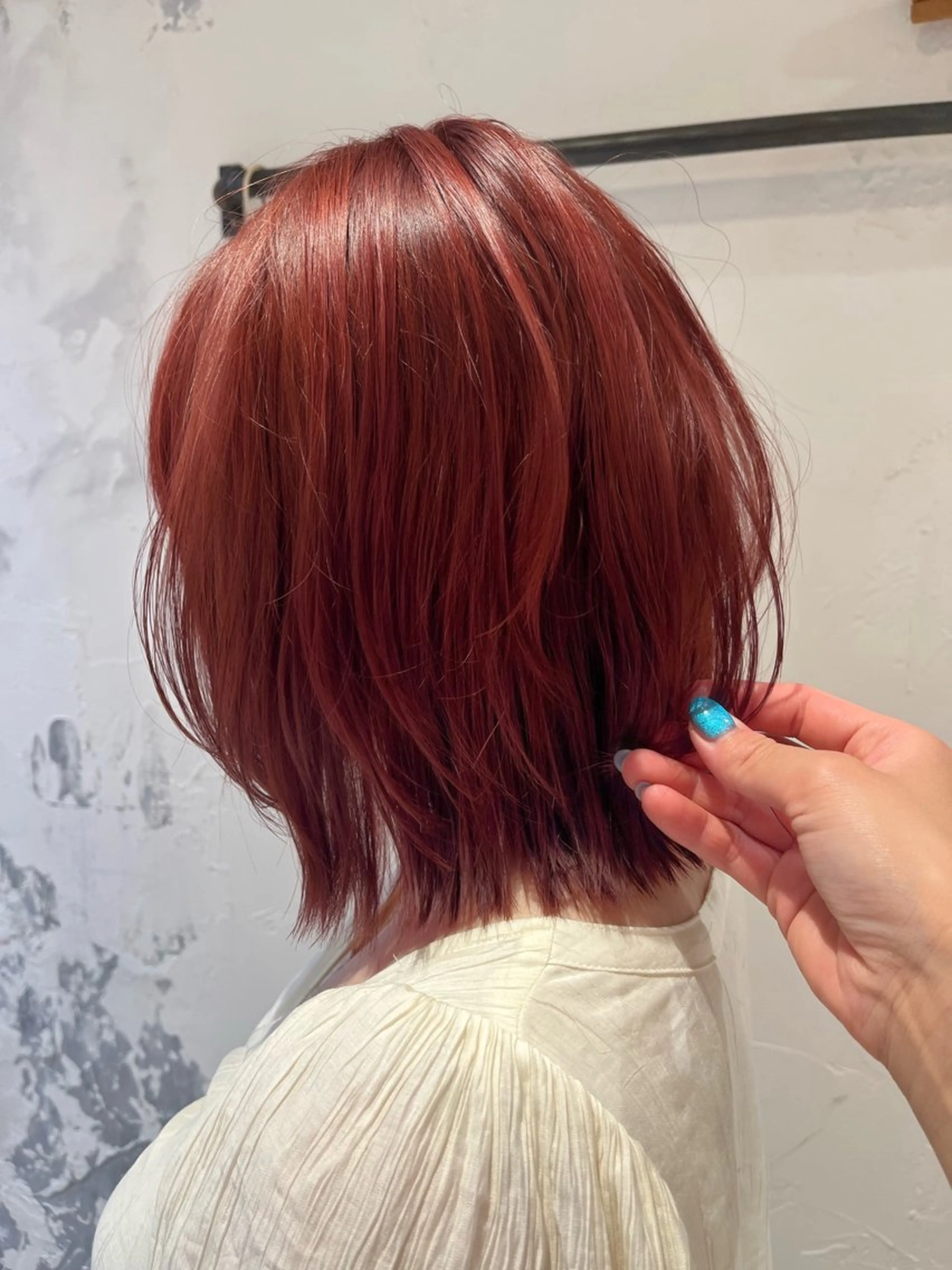 ミディアム カラー ブリーチ ブラウンカラー ブリーチなしカラー レッドカラー レッドブラウン カット ヘアカラー irwi/イルウィ所属・miku🎀門前仲町 ブリーチ・レイヤーのヘアスタイル