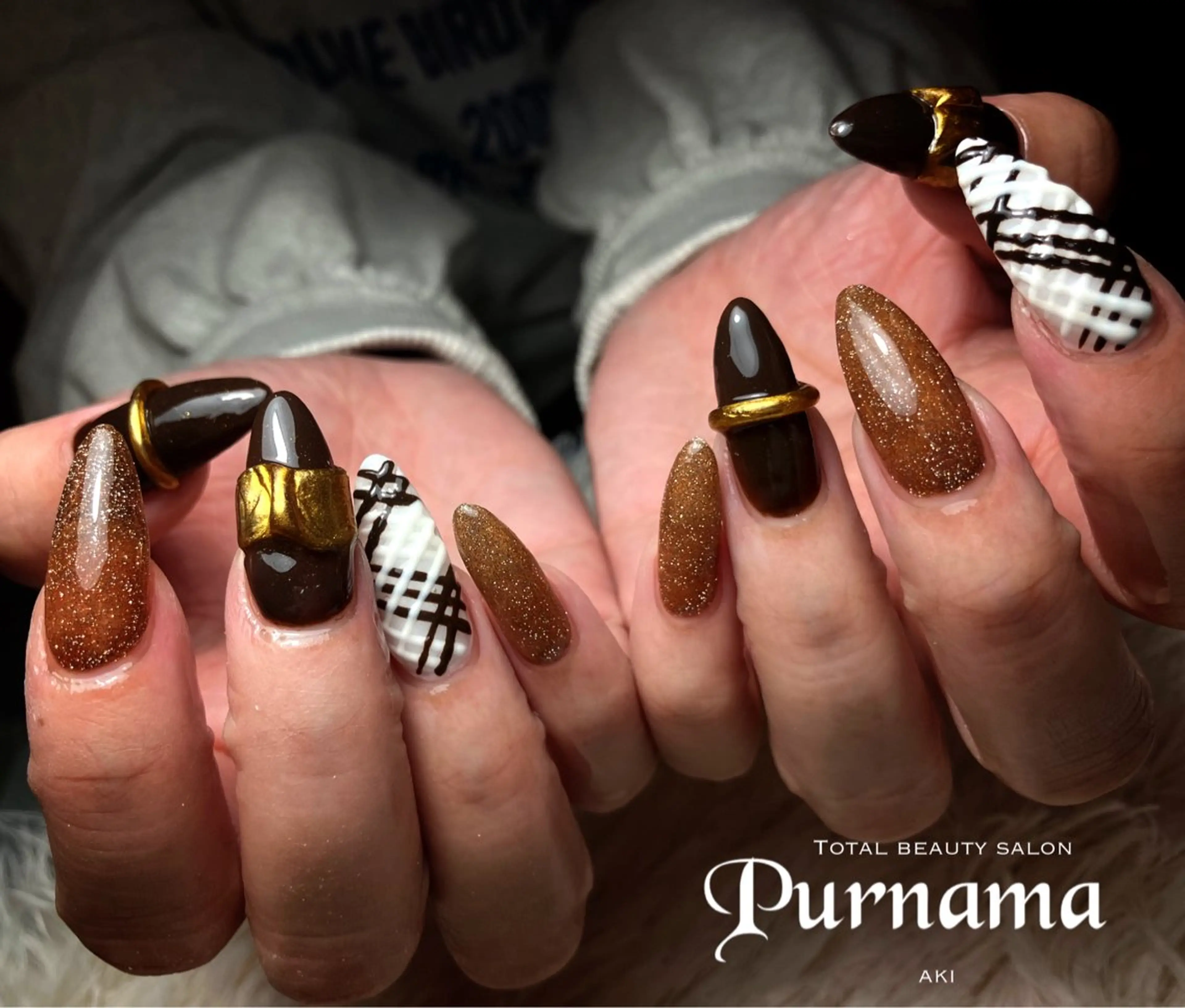 ネイル ハンドネイル Purnama(ﾌﾟﾙﾅﾓ)所属・Purnama あきのネイルデザイン