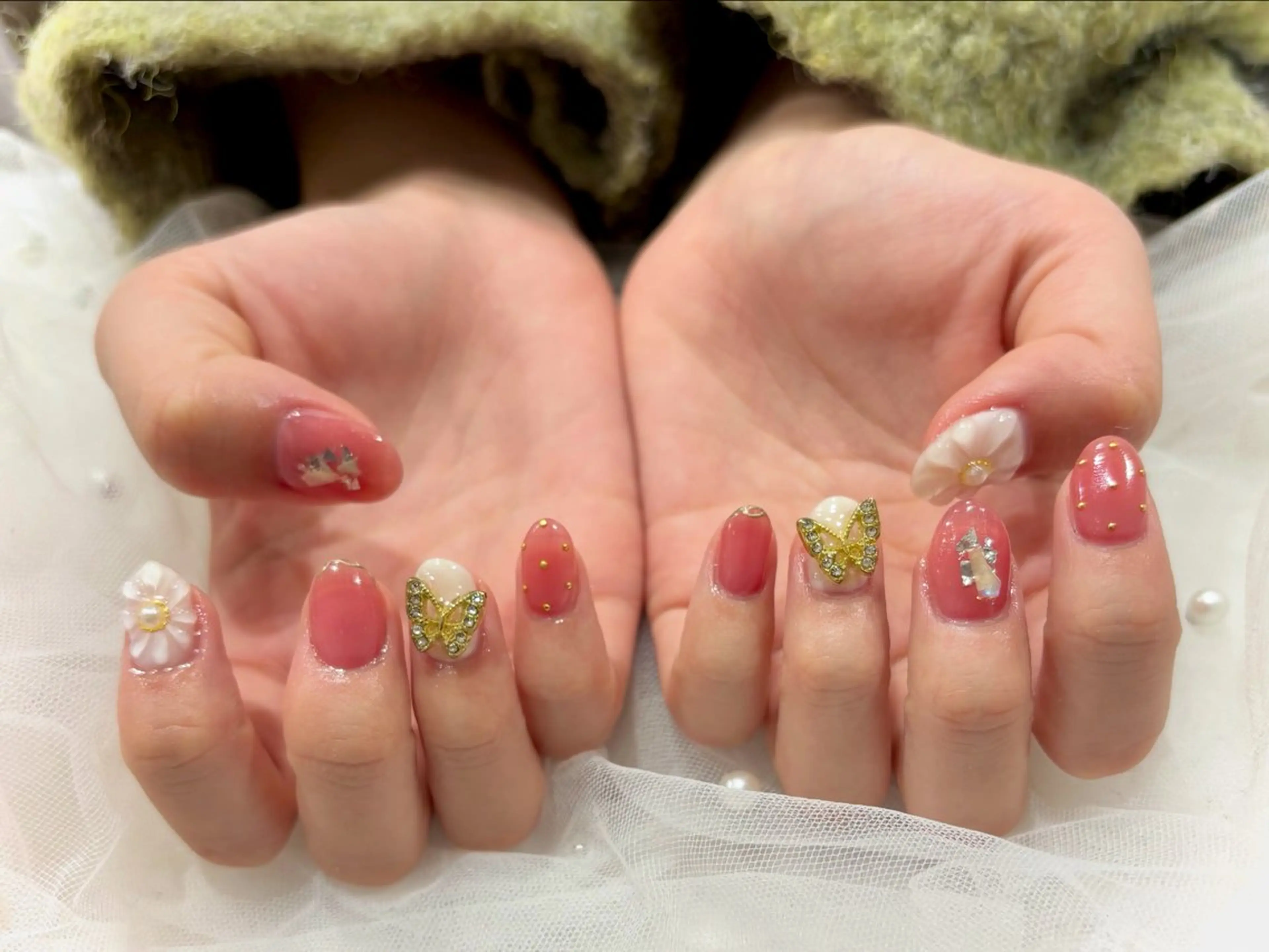 ネイル フラワーネイル ぷっくりネイル ハンドネイル Nail salon Cielel⟡Ayaのネイルデザイン