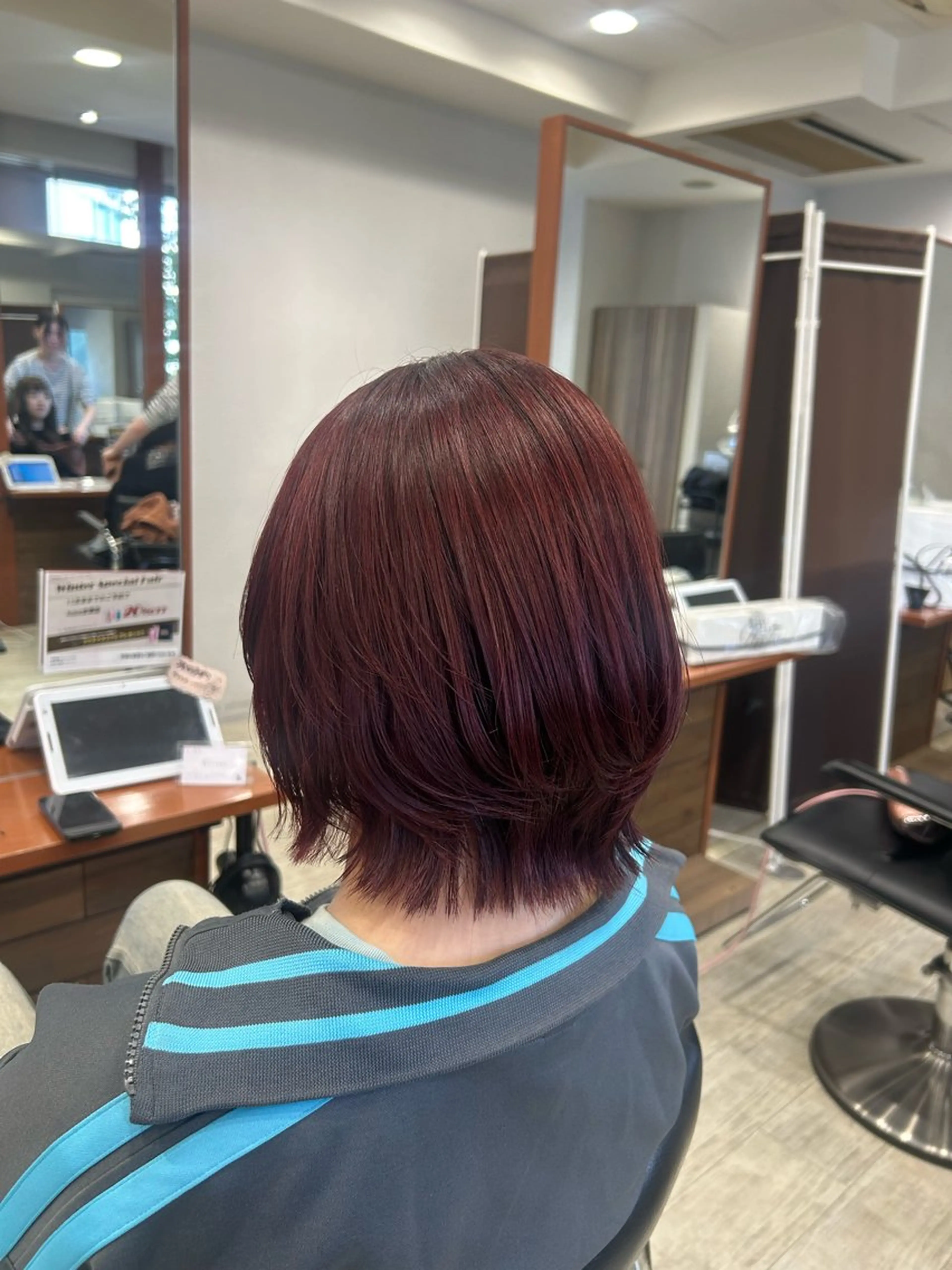 カラー ブリーチ ボルドーカラー ダブルカラー ブリーチなしカラー ヘアカラー CIEL 難波店所属・🎀透明感/レイヤ ー/Kotona🎀のヘアスタイル