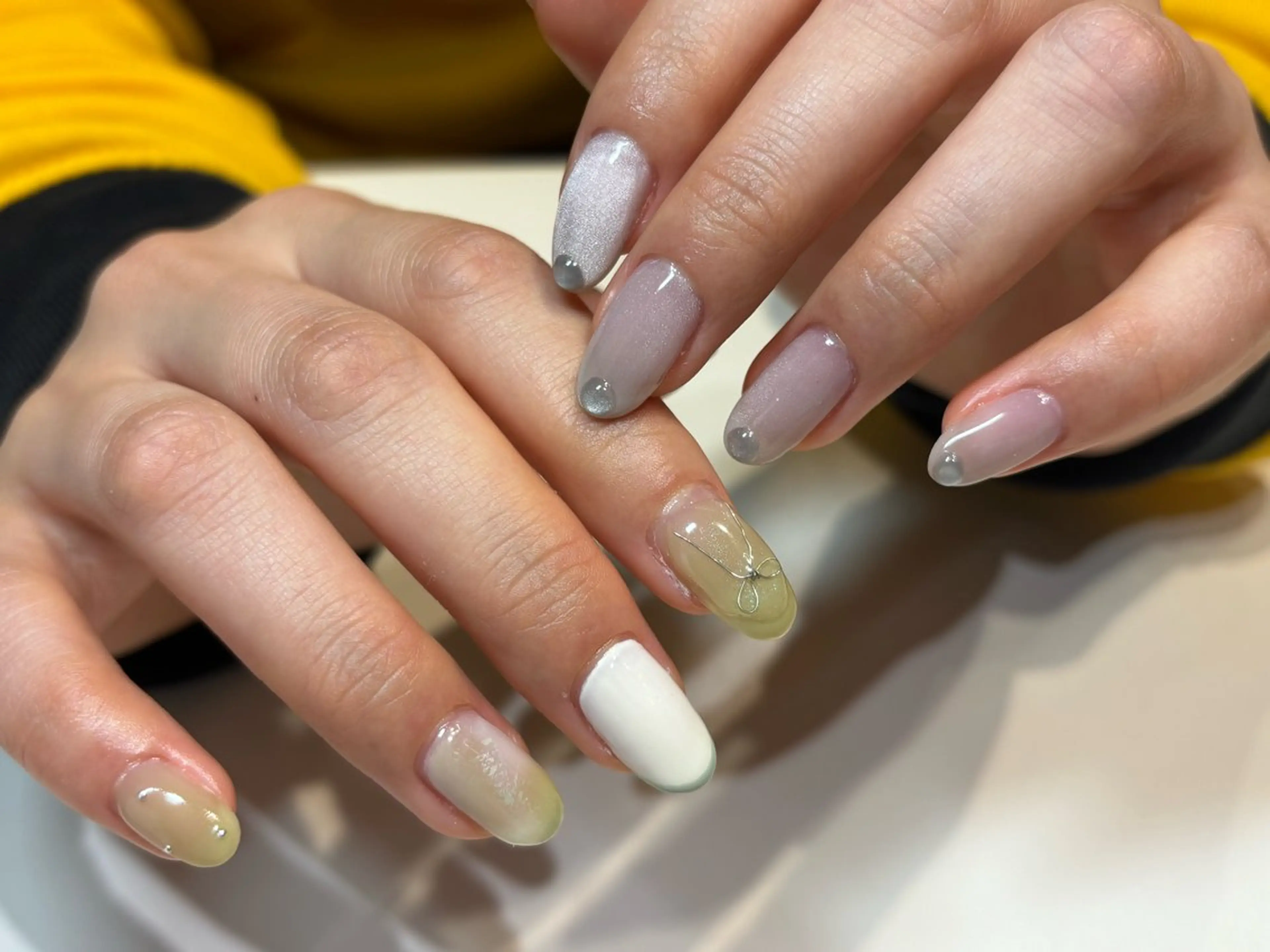 ネイル フットネイル フレンチネイル ジェルネイル グラデーション マグネットネイル ハンドネイル ヘアー.ネイル二刀流 misa🫧のヘアスタイル