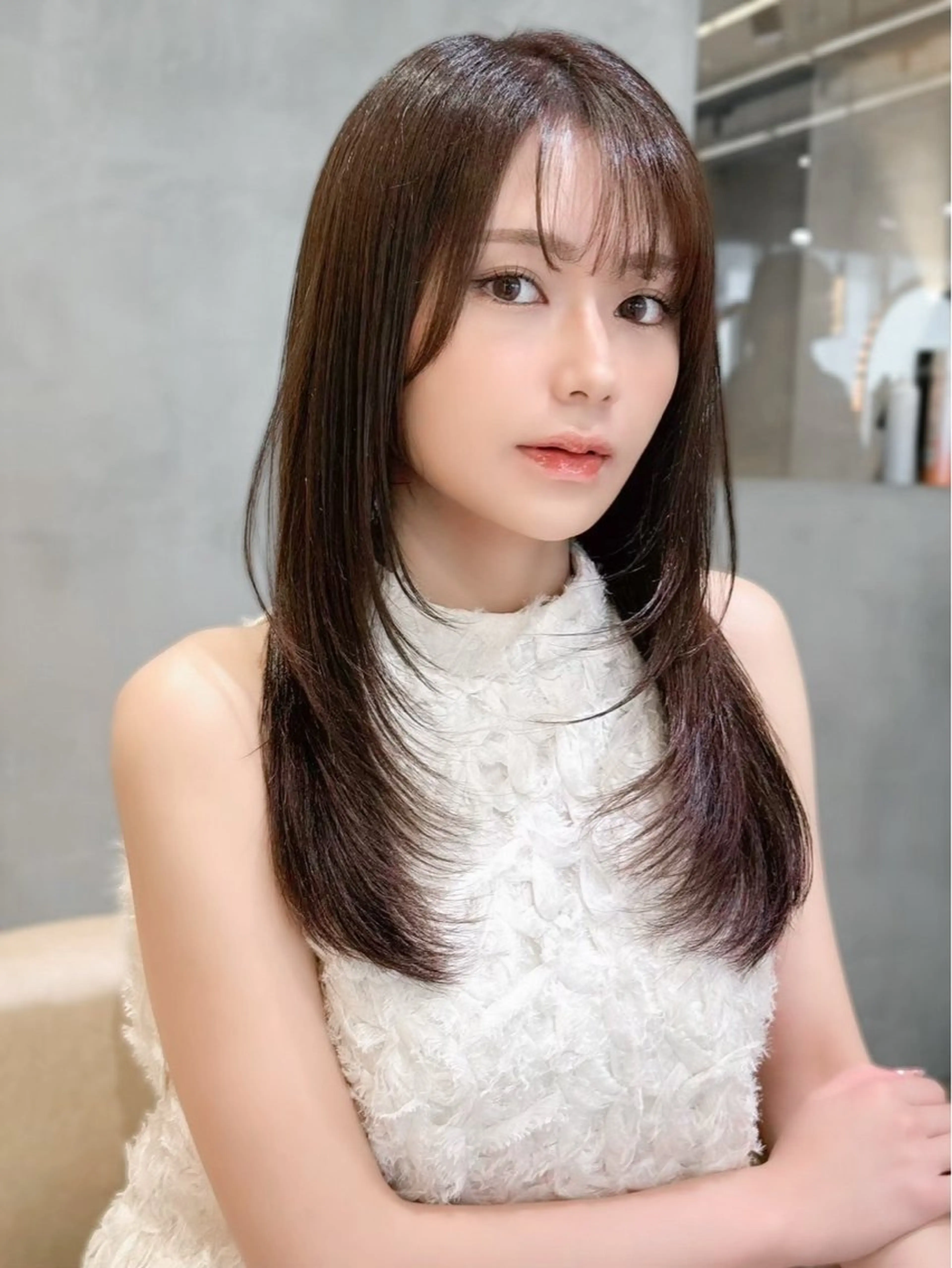 ロング カット ヘアカラー トリートメント 久米 春輝のヘアスタイル