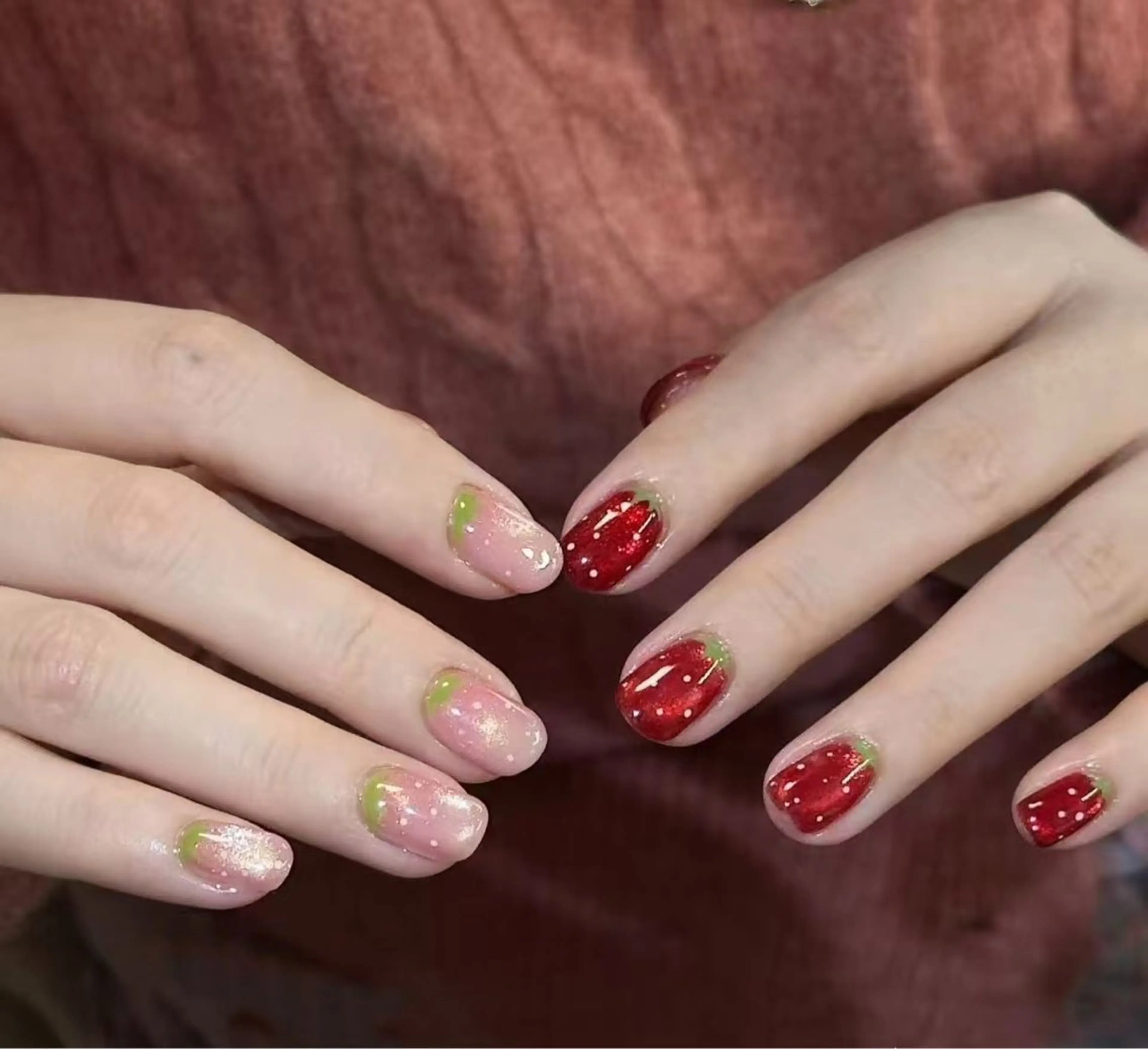 ネイル フラワーネイル フレンチネイル ジェルネイル ガラスフレンチ ハート ハンドネイル BabyYouMi ねねのネイルデザイン