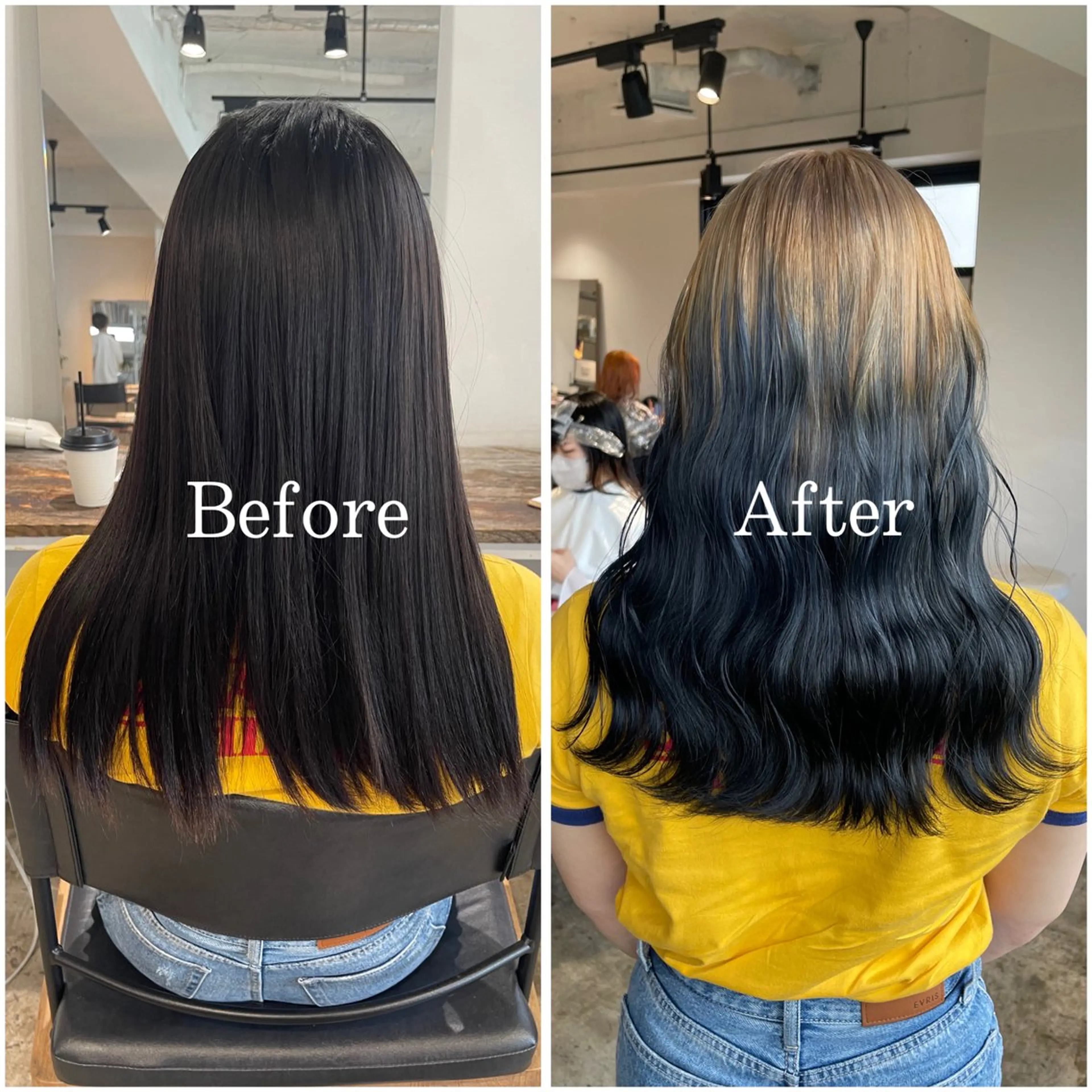 ロング カラー ブリーチ デザインカラー ハイトーンカラー ヘアカラー ムラ修正/ ハイトーン💖Riaのヘアスタイル