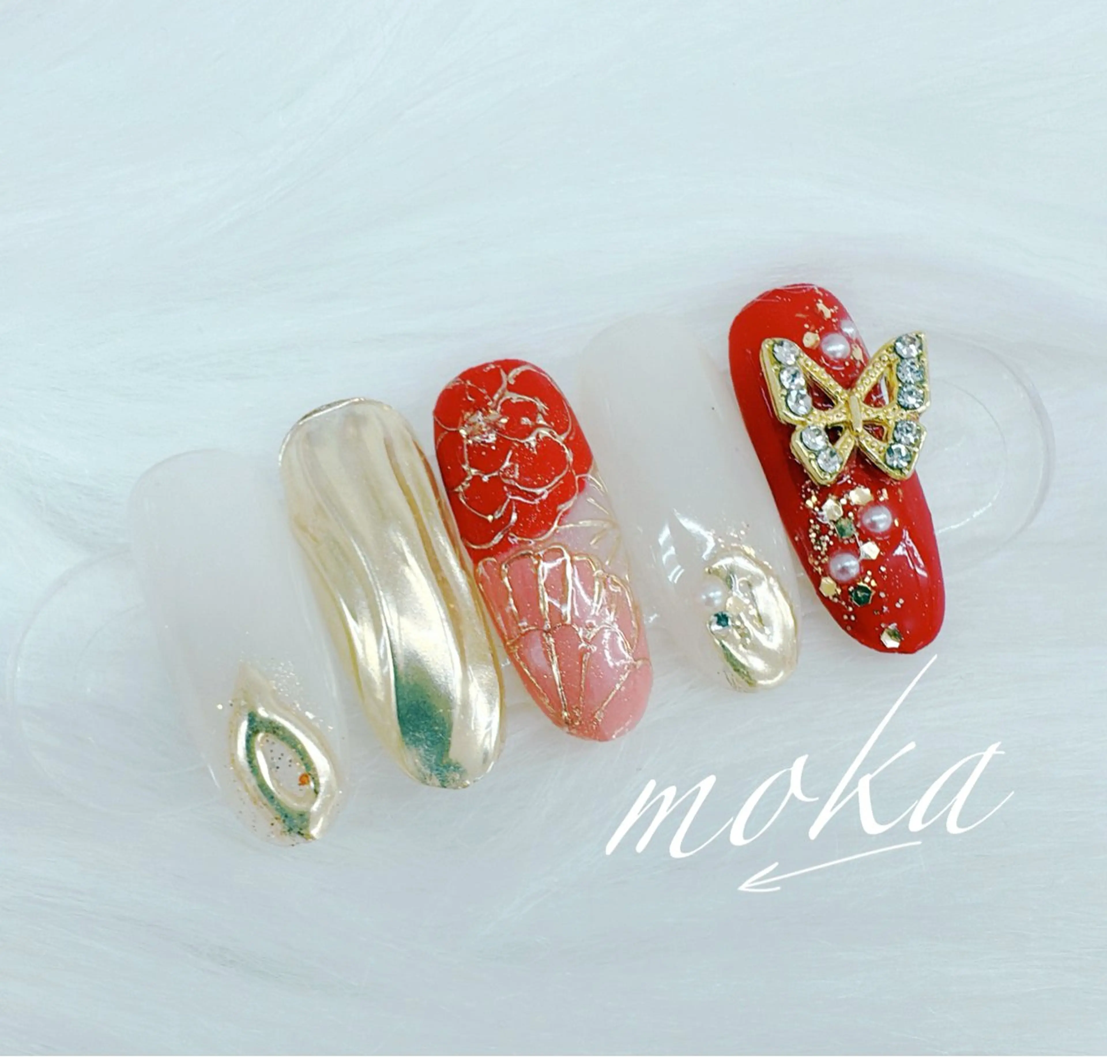 ネイル ハンドネイル ハンドケア 胡蝶蘭レディースサロ ンNailMOKAのネイルデザイン