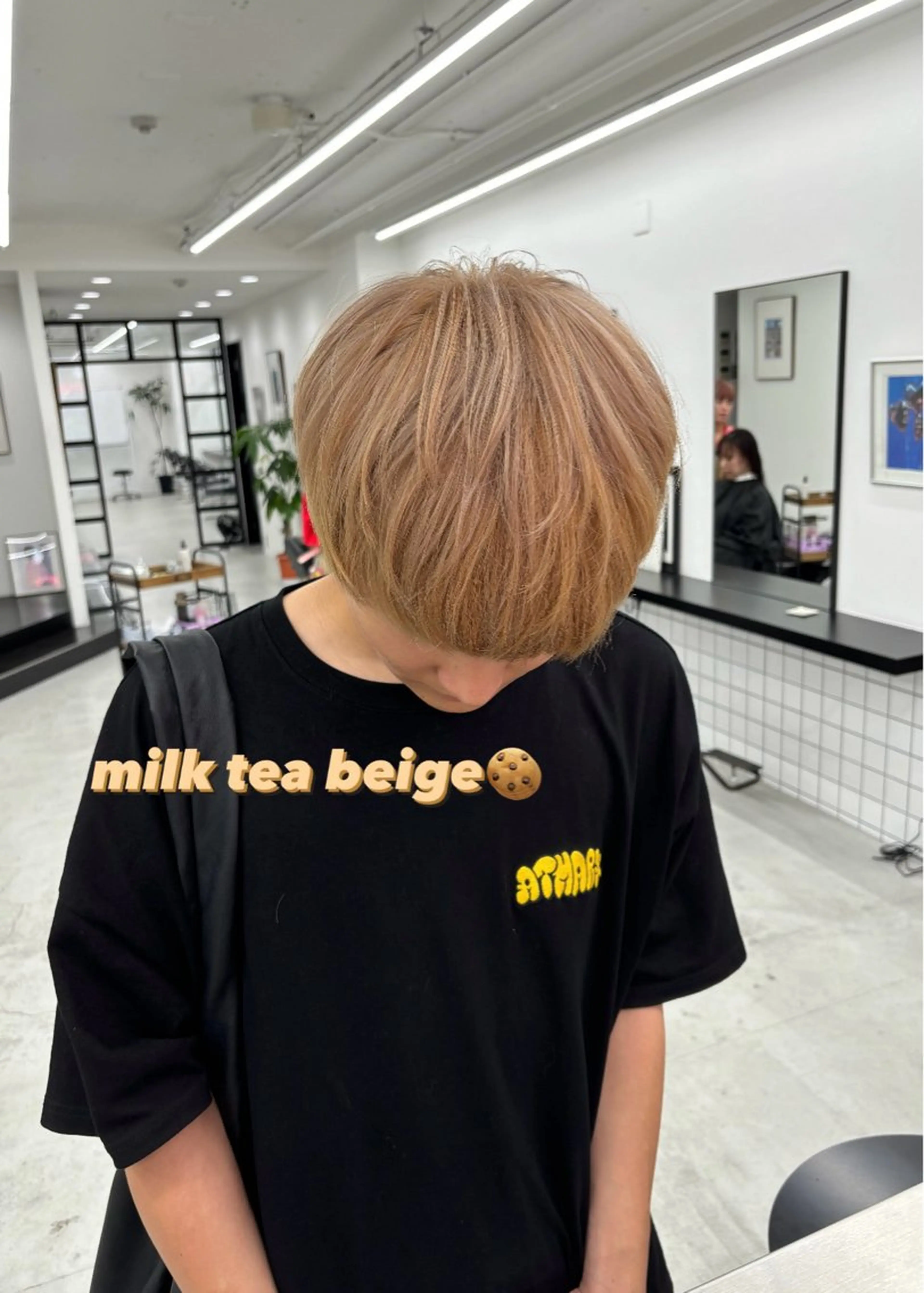 ショート カラー メンズ ベージュカラー ミルクティーベージュ カット 🫧‪Ameri🫧 JILLSTUDIOのヘアスタイル