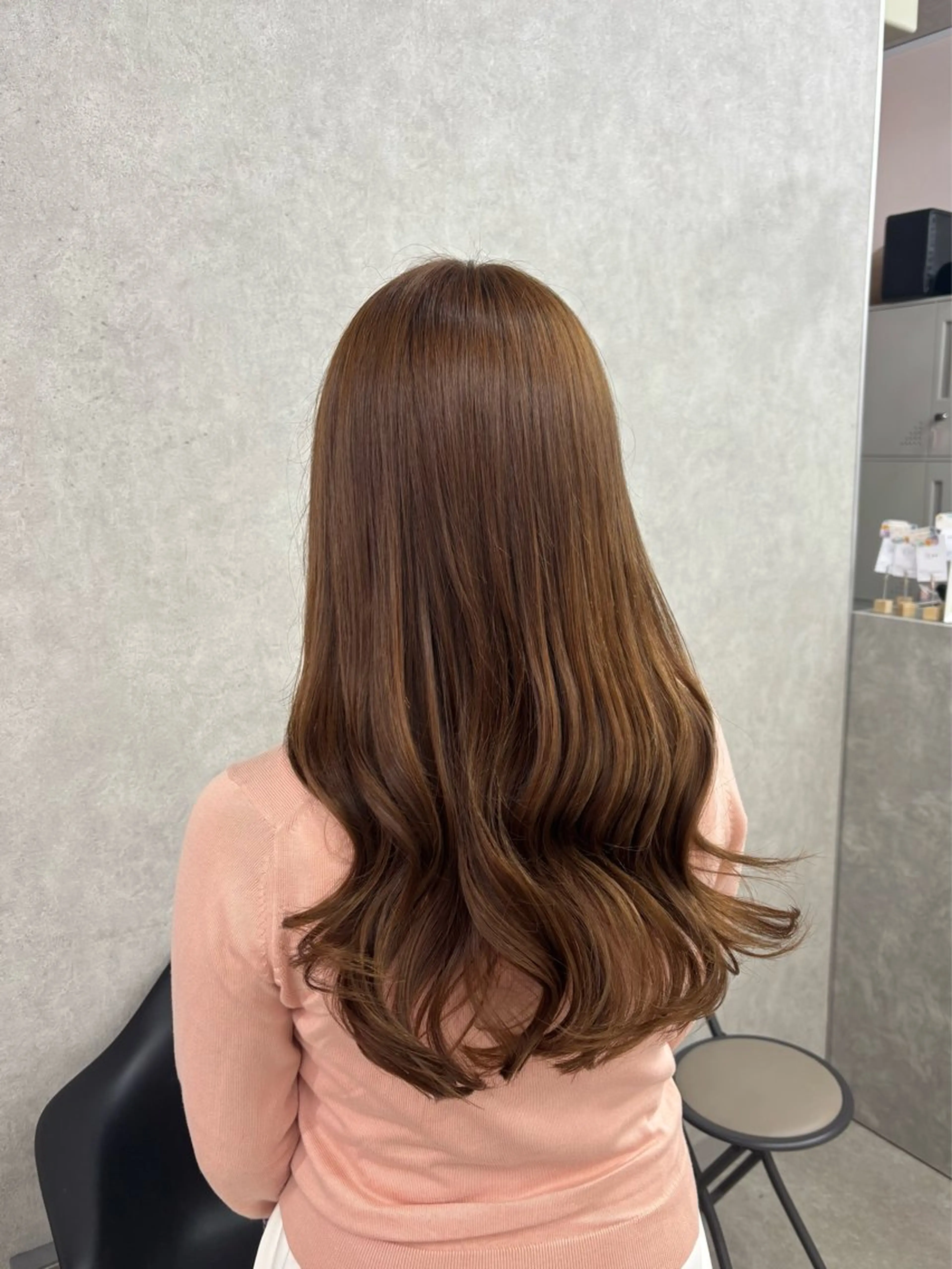 ロング カラー ブラウンカラー オレンジ ヘアカラー トリートメント ヘッドスパ 倉澤 愛理のヘアスタイル