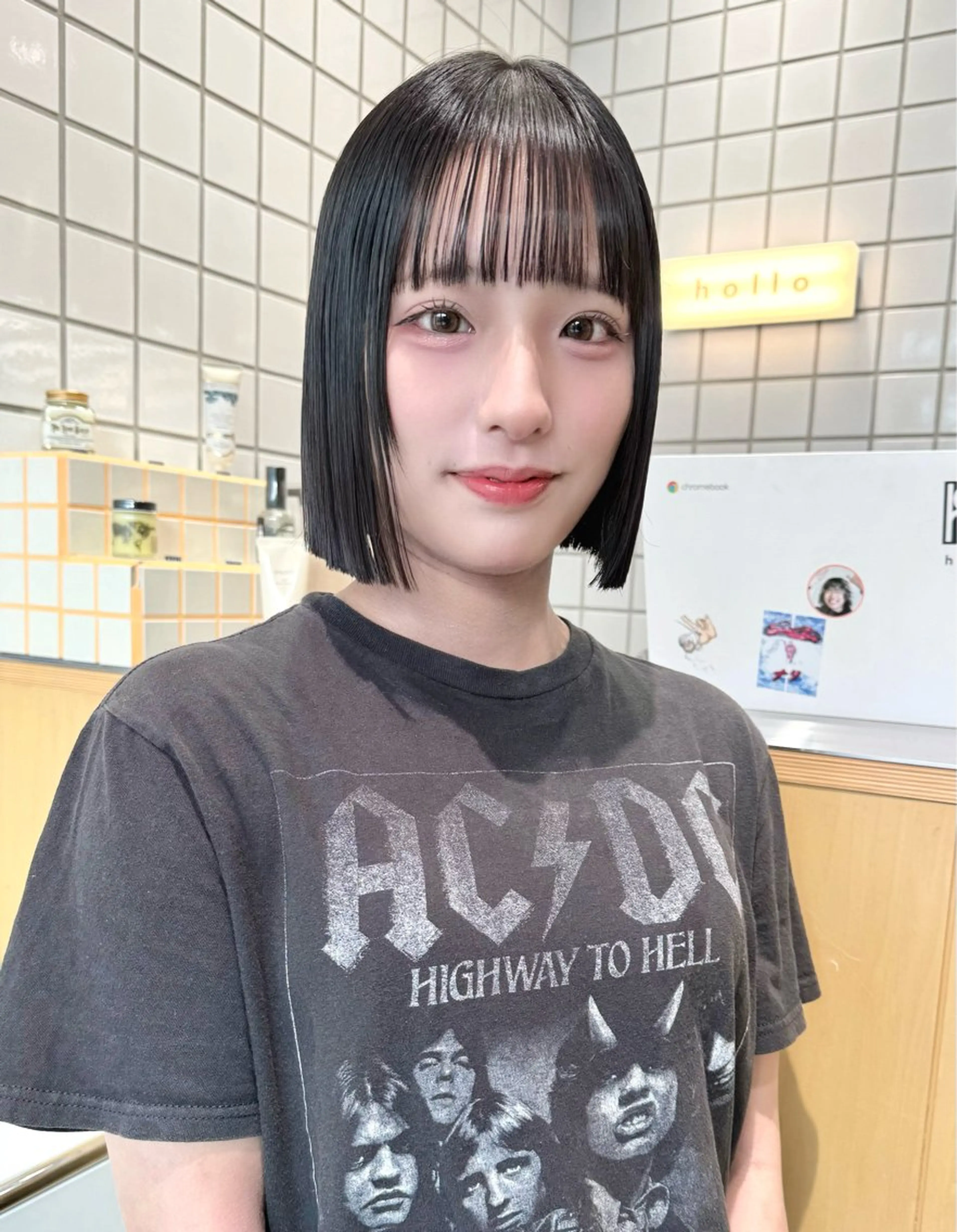 ショート ボブ タンバルモリ 韓国風ヘア 外ハネヘア カット ヘアカラー トリートメント hollo渋谷所属・タッセルボブ /DAIKIのヘアスタイル