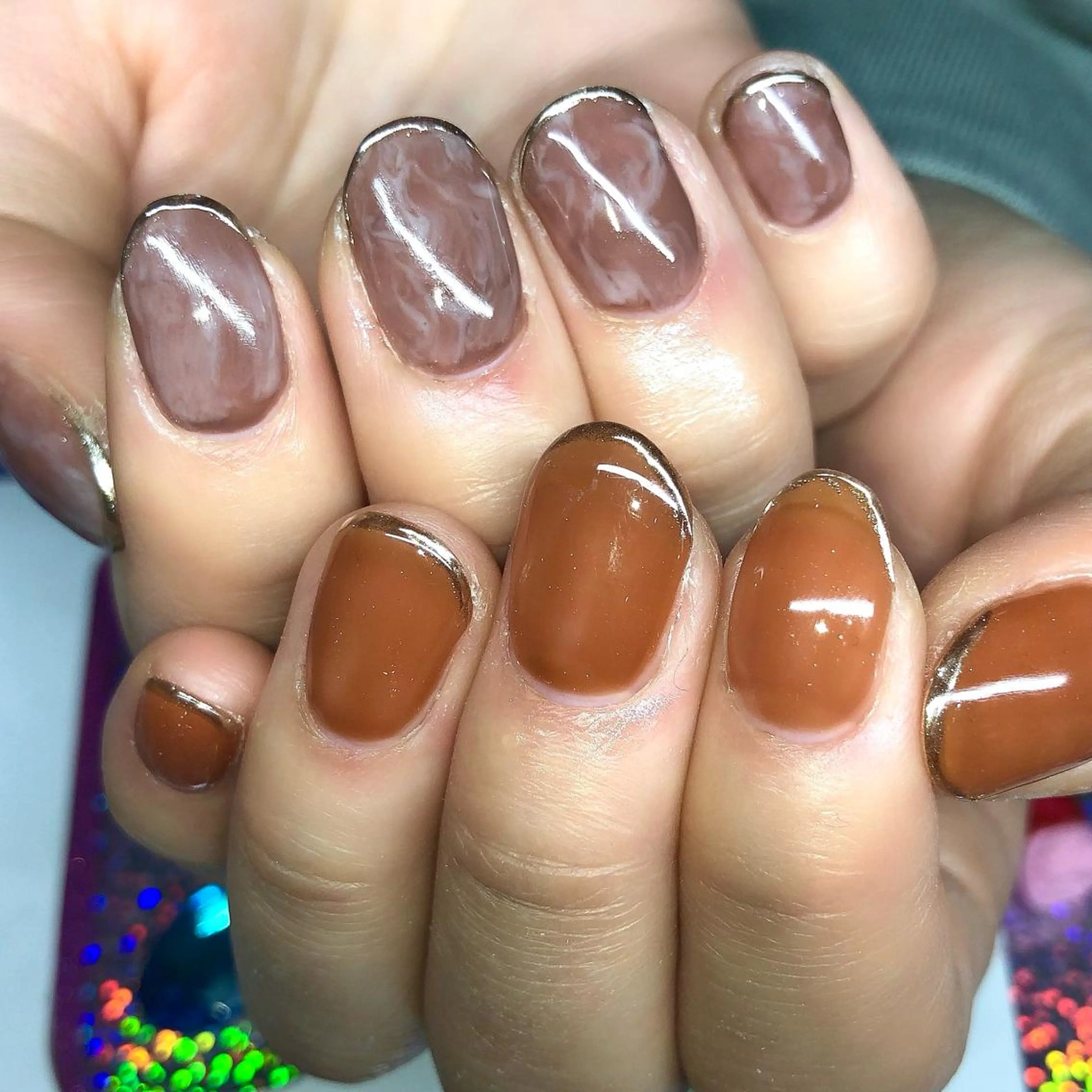 ネイル ミラーネイル 持ち込み ニュアンスネイル ハンドネイル 【Yappy🌈】 💖P-tanaのネイルデザイン