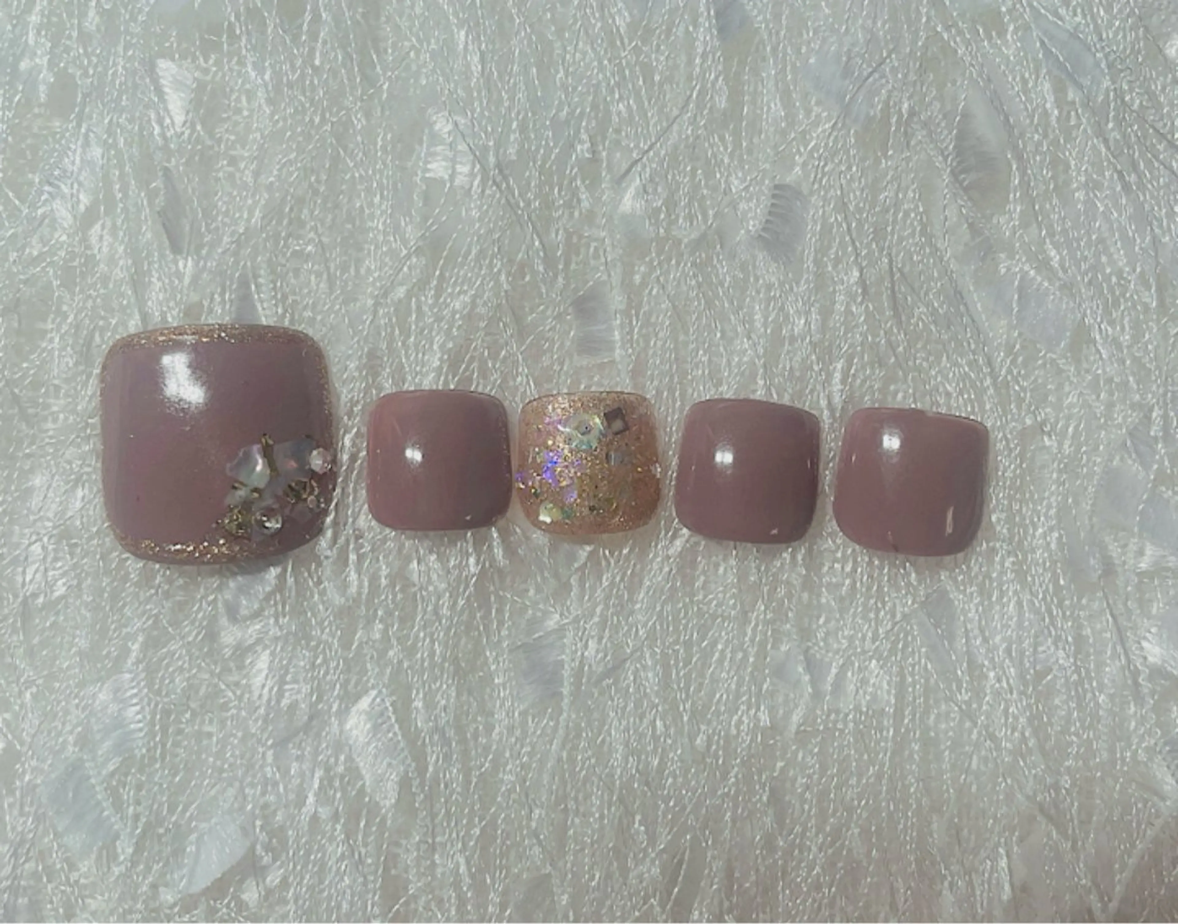 ネイル アートネイル ブラウン フットネイル Nakao Hitomiのネイルデザイン