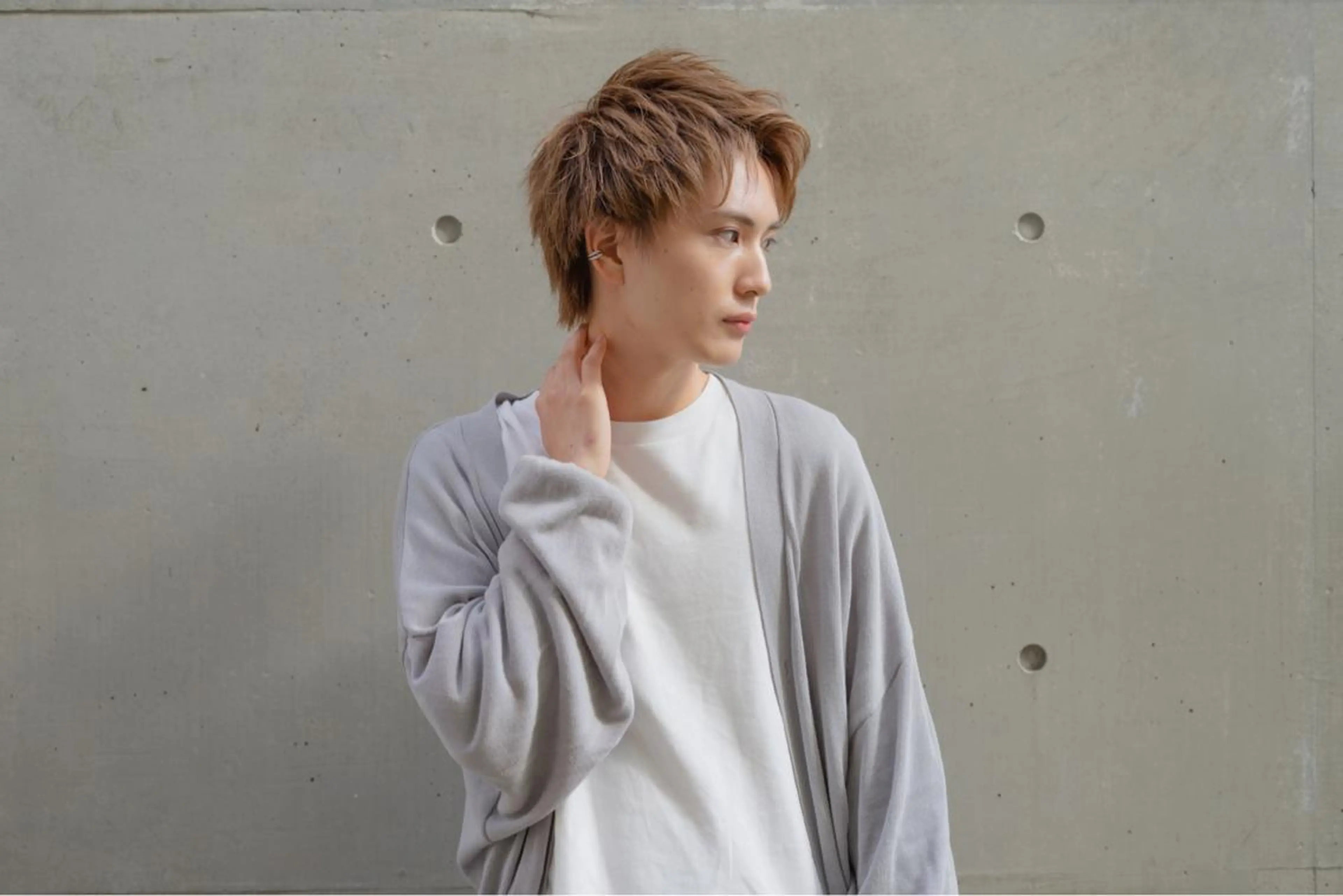 ショート カラー パーマ メンズ 淡路上新庄/髪質改善 .艶カラー/野口春貴のヘアスタイル