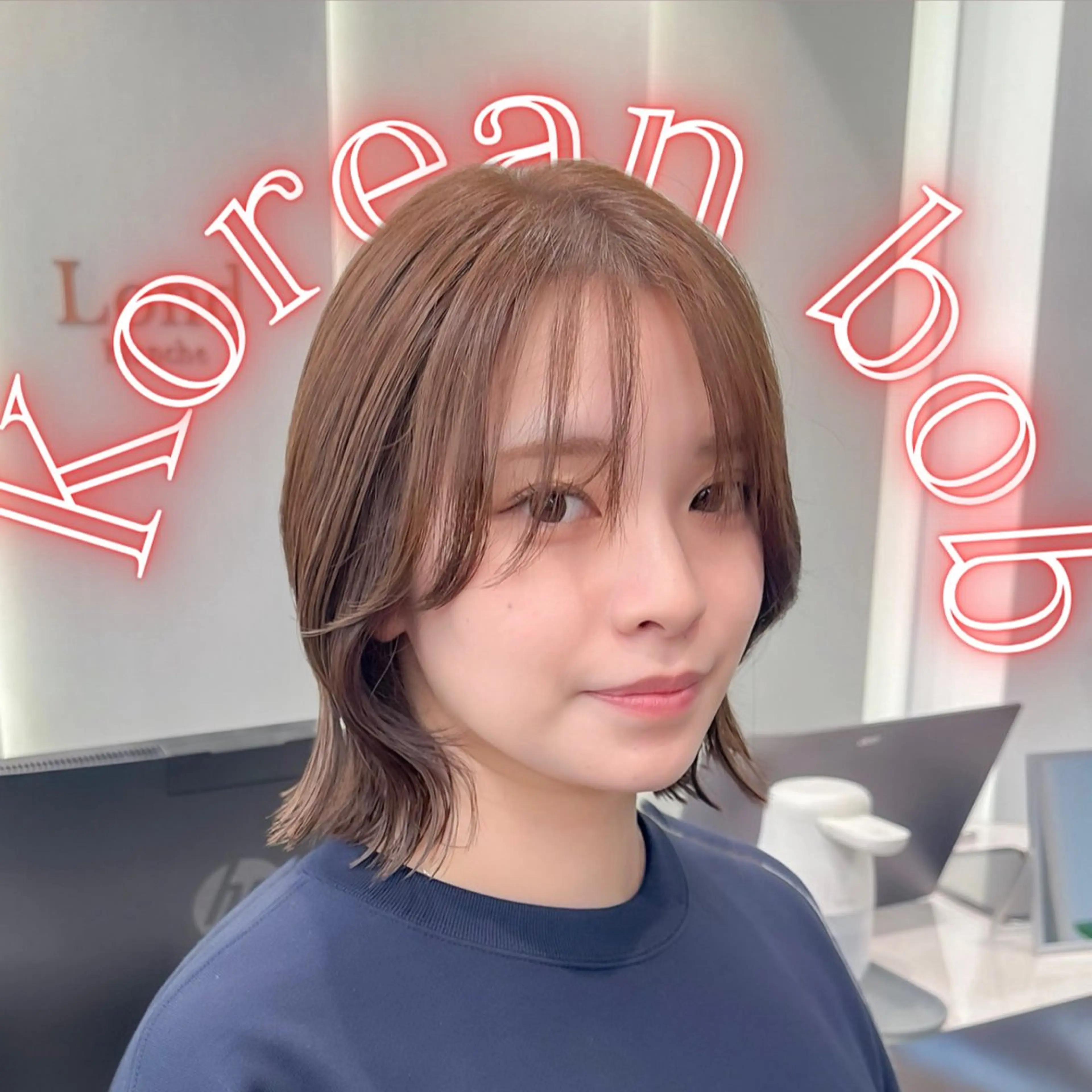 ショート レイヤー/韓国/ボブ 縮毛矯正/畠中ケントのヘアスタイル