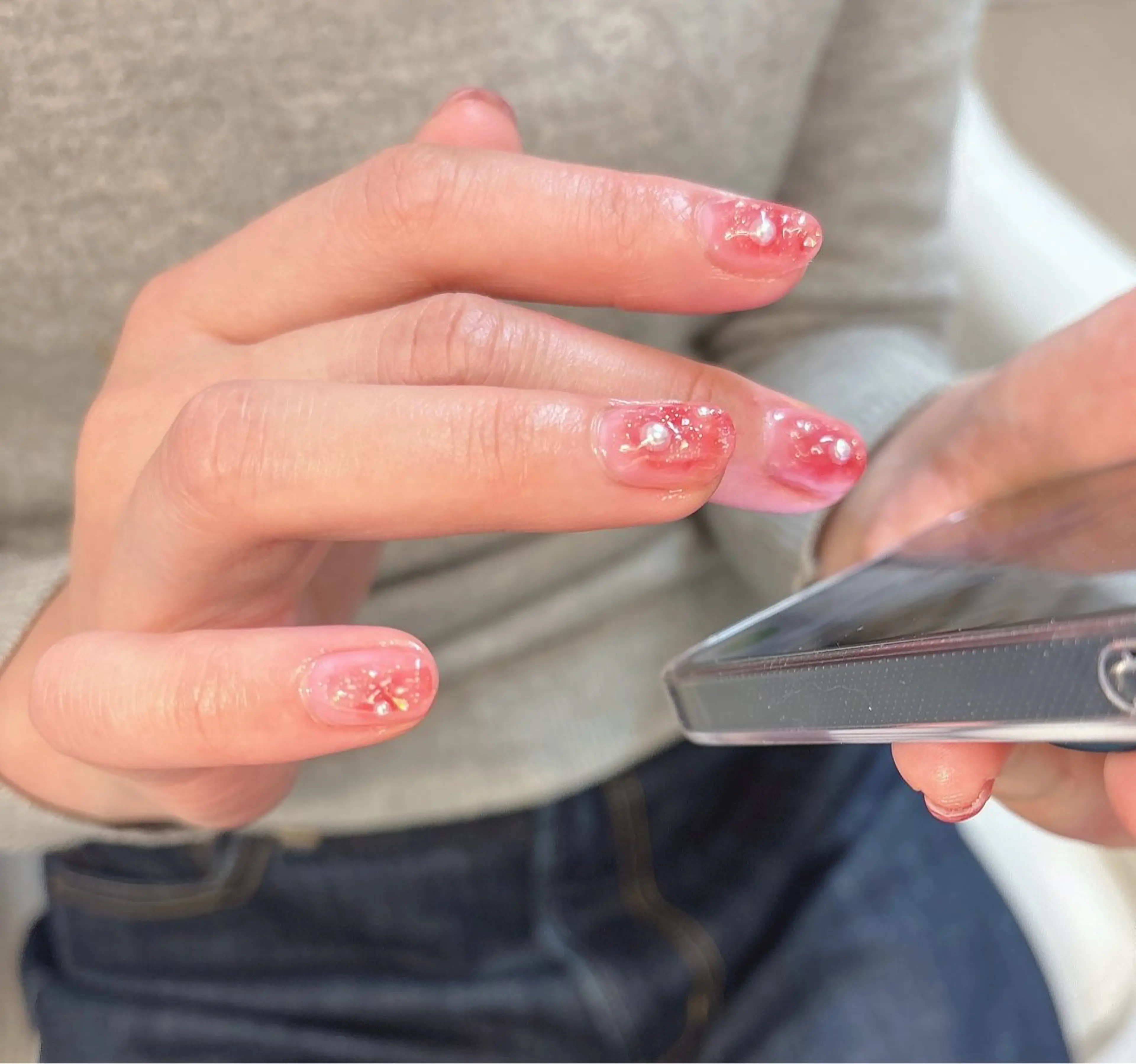 ネイル ニュアンスネイル ショートネイル ハンドネイル nails 🎀meのネイルデザイン