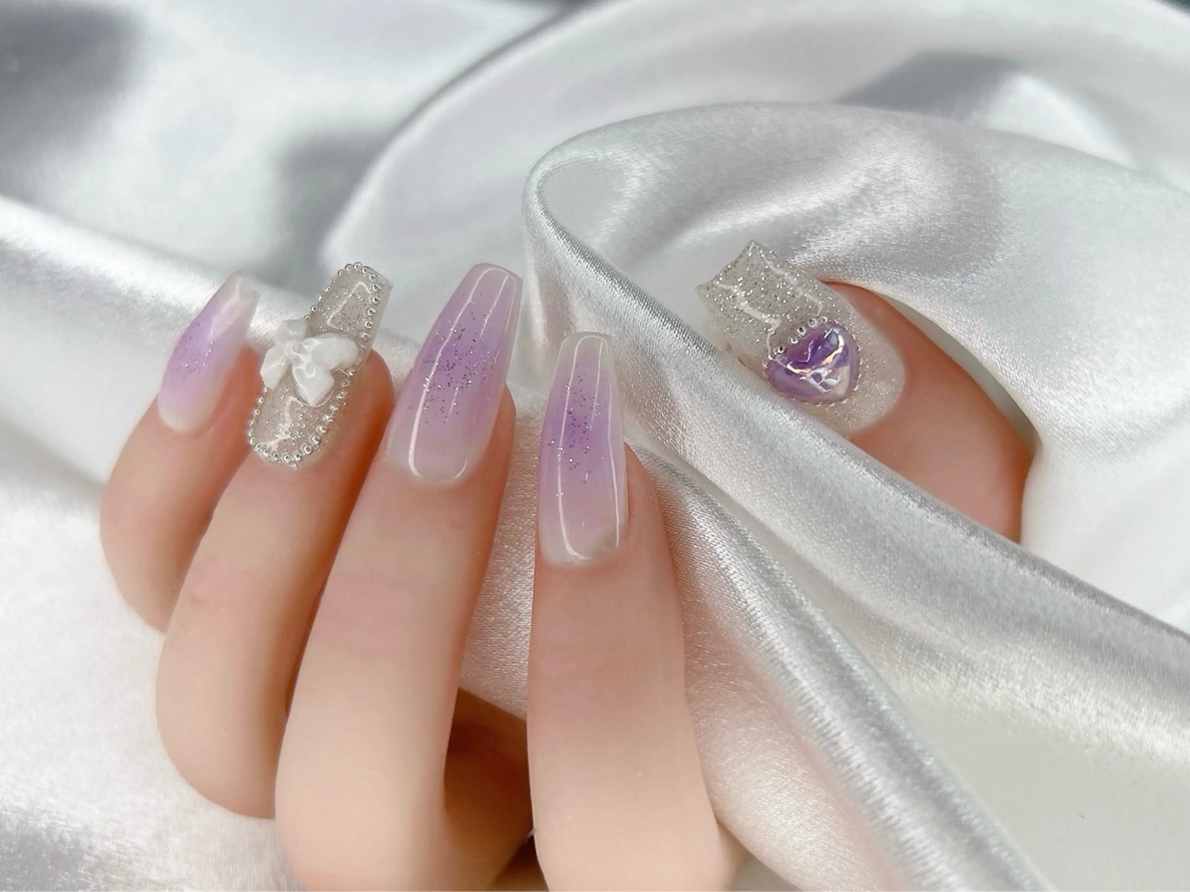 ネイル チークネイル ロングネイル ワンホンネイル ハンドネイル Forca total studio所属・Forca Airaのネイルデザイン