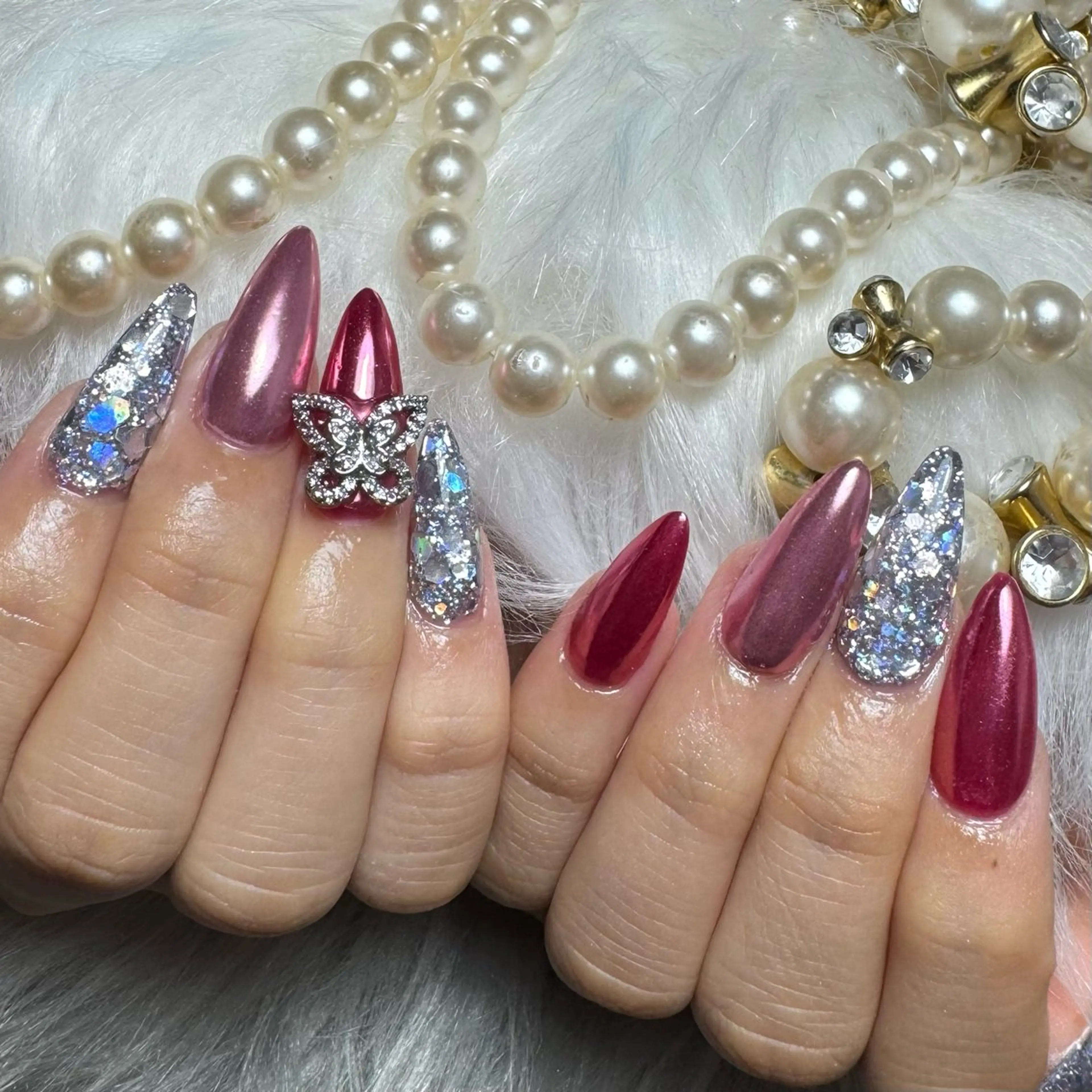 ネイル ミラーネイル スカルプネイル ハンドネイル feel ♡︎ remiのネイルデザイン