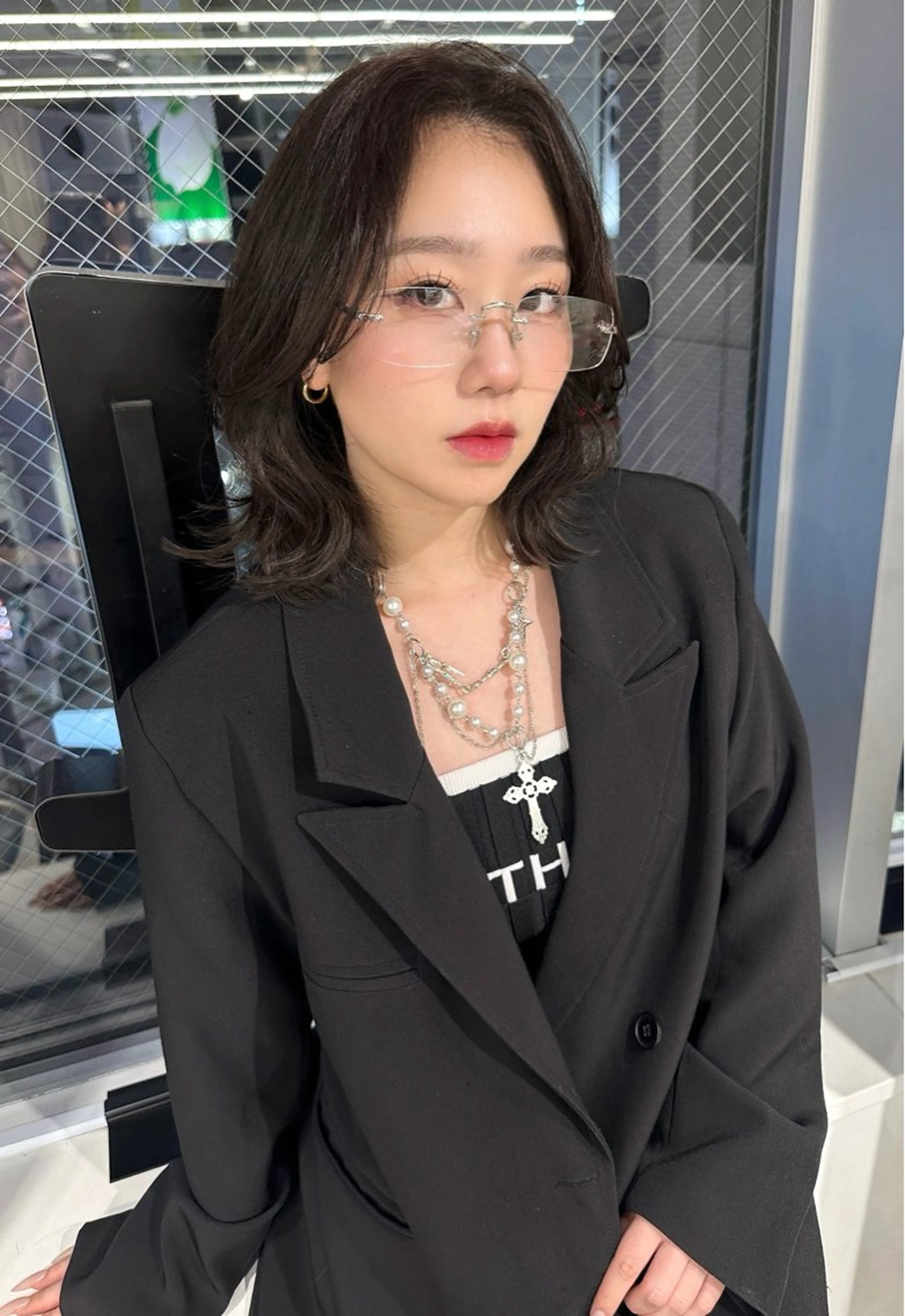 ミディアム カラー ミディアムレイヤー 韓国風ヘア レイヤーカット カット ヘアカラー トリートメント 渋谷韓国ヘア🇰🇷 SAYAKA🩶ᩚのヘアスタイル