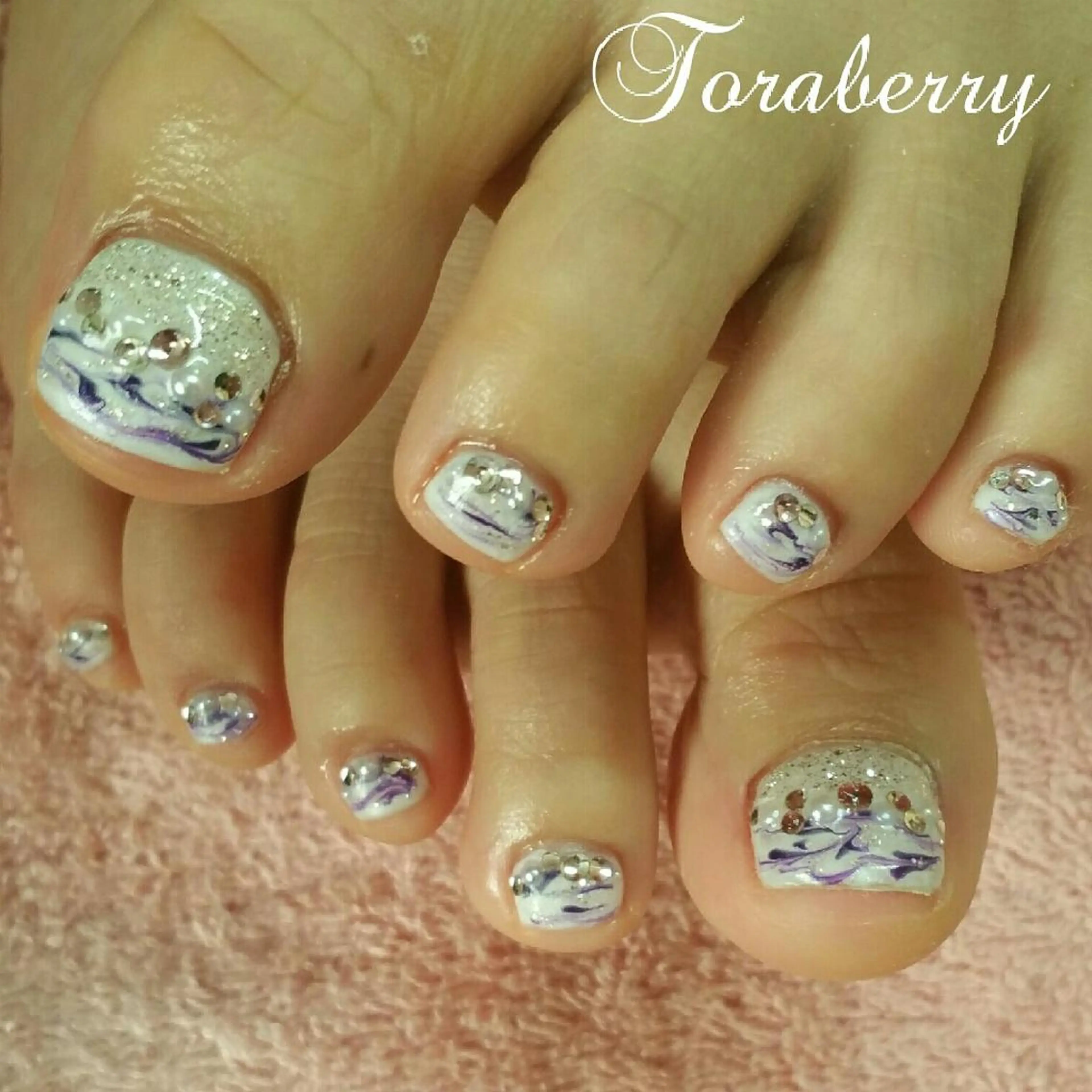 ネイル 大理石ネイル(マーブル) フットネイル ネイリスト なつみのネイルデザイン