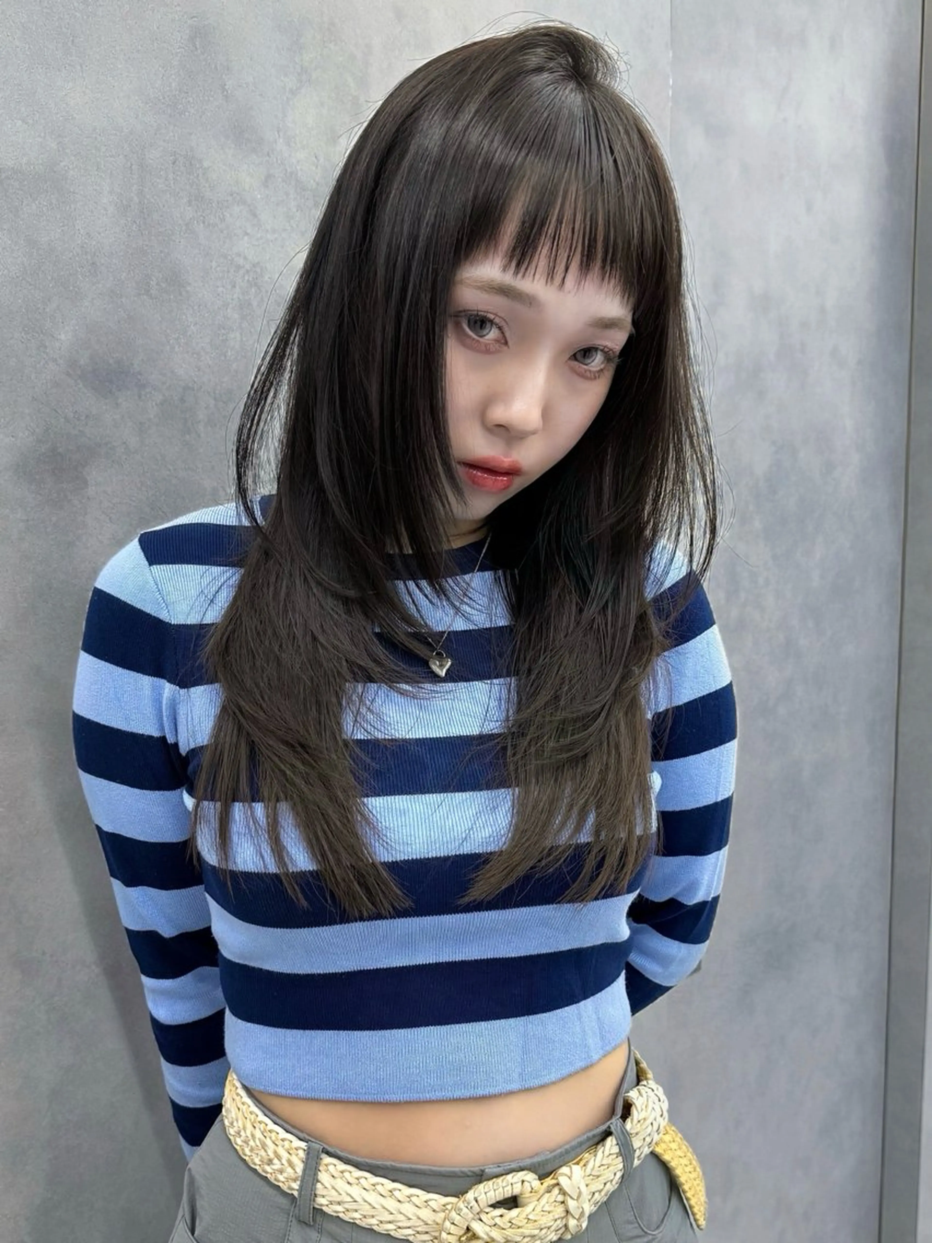 セミロング ボブ くびれヘア ハッシュカット 髪質改善 韓国風ヘア カット ヘアカラー AIVAN所属・レイヤーカット 【瑠己】のヘアスタイル