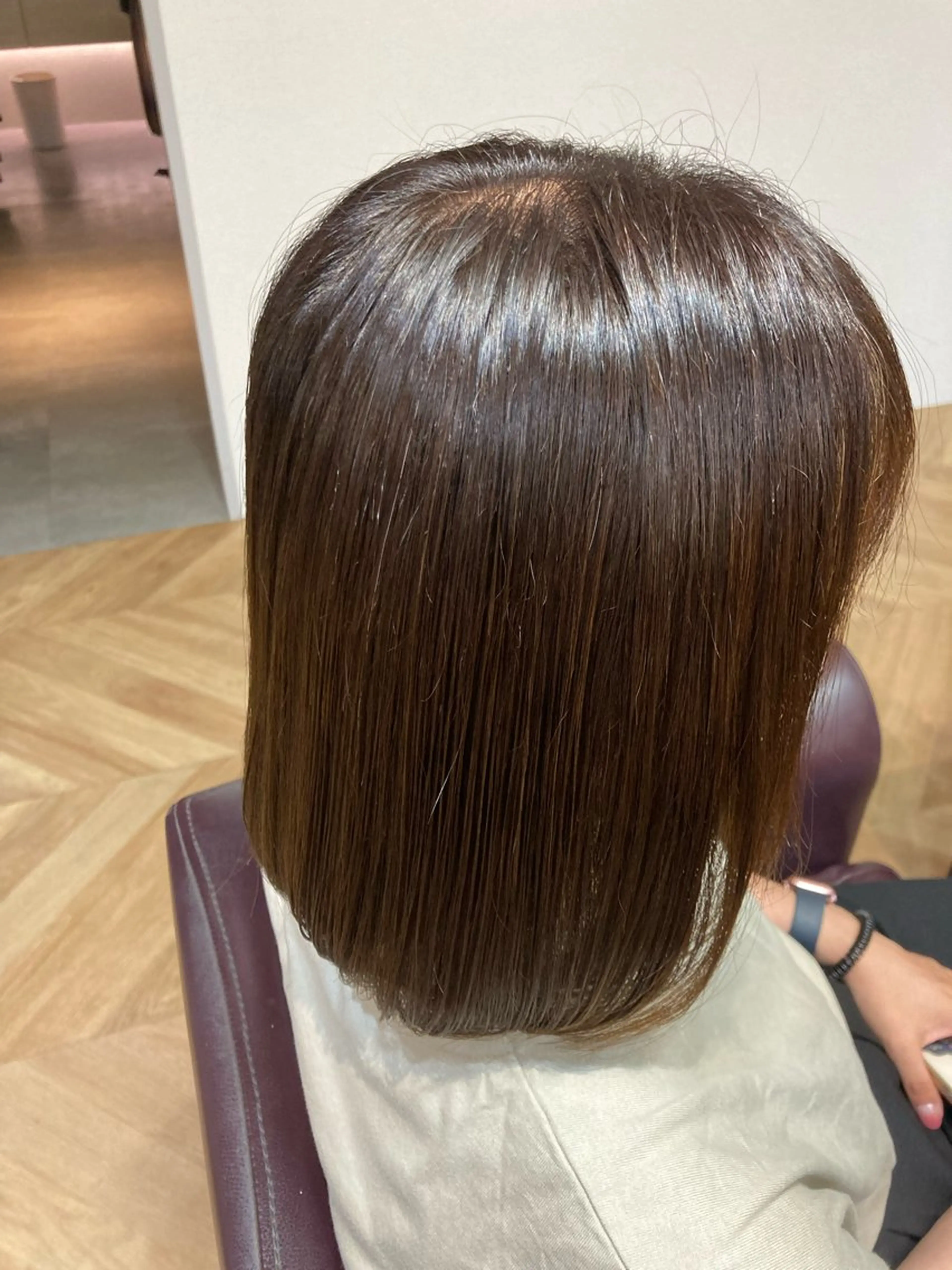 ミディアム カラー ブラウンカラー ウジイエ ミユウのヘアスタイル