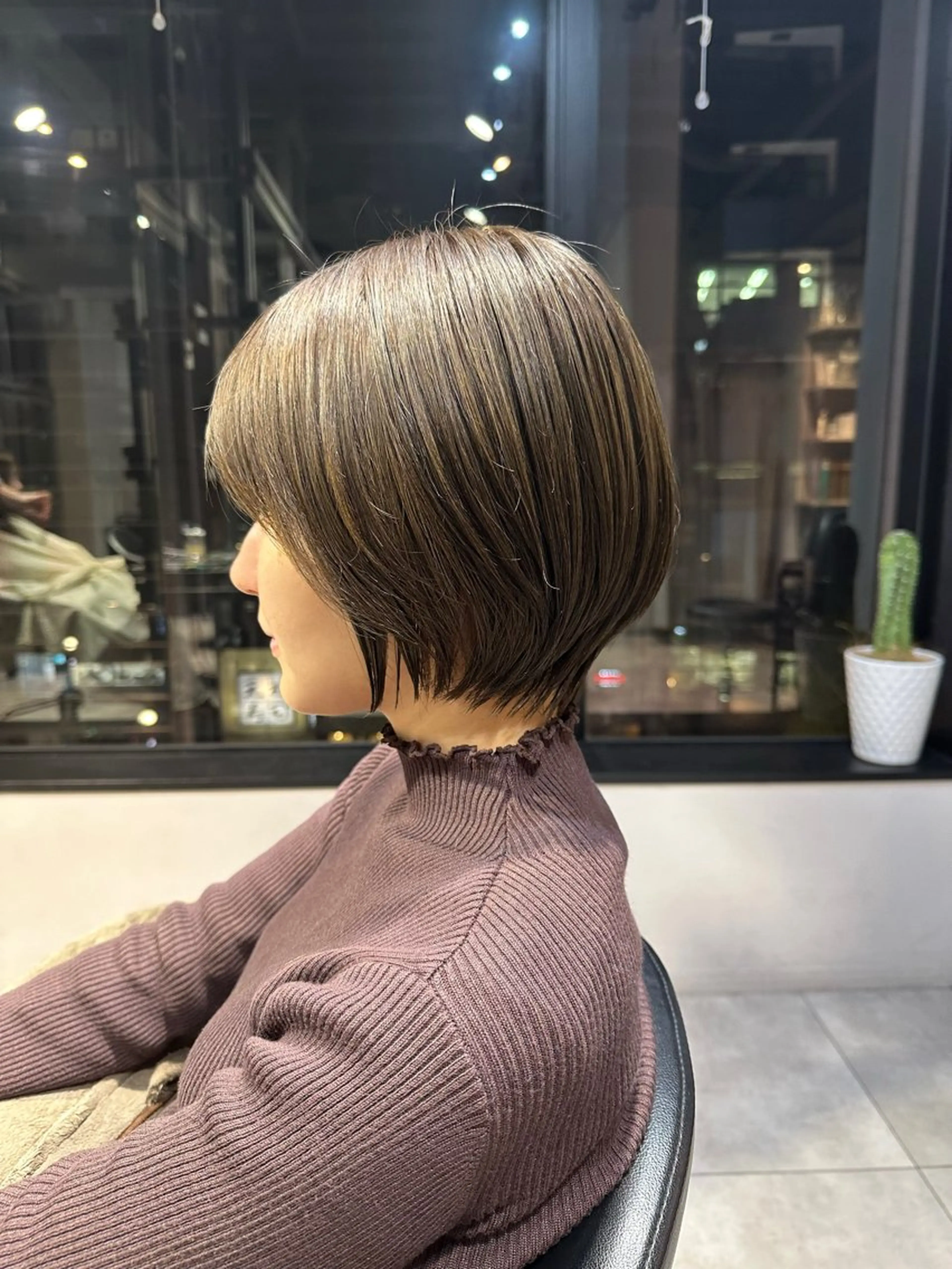 ショート カラー カット ヘアカラー トリートメント 透明感カラー/ボブ /佐藤伶のヘアスタイル