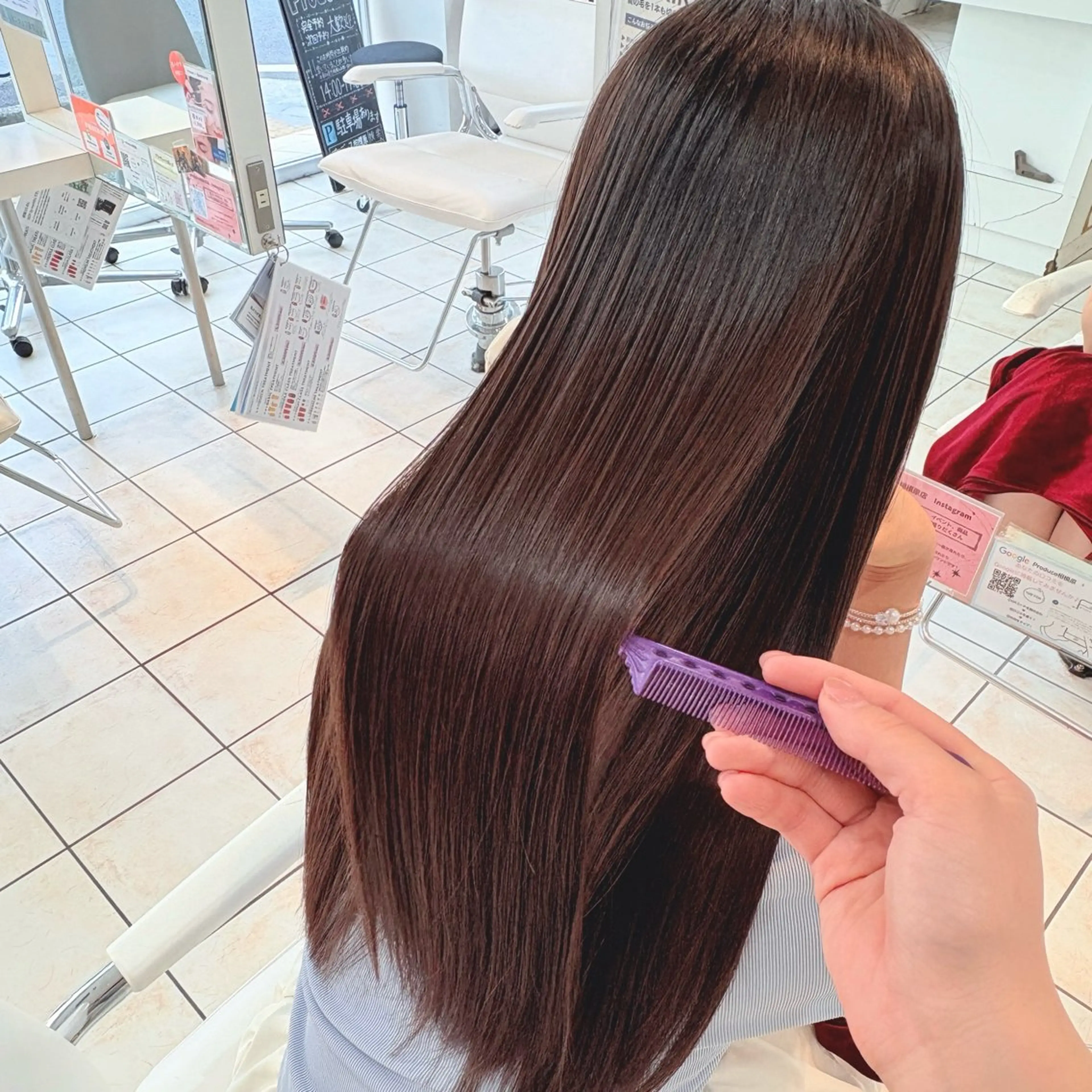 セミロング カラー 髪質改善 トリートメント カット ヘアカラー トリートメント ブリーチ/ヘアセット 【𝙍𝙞𝙣𝙤】のヘアスタイル