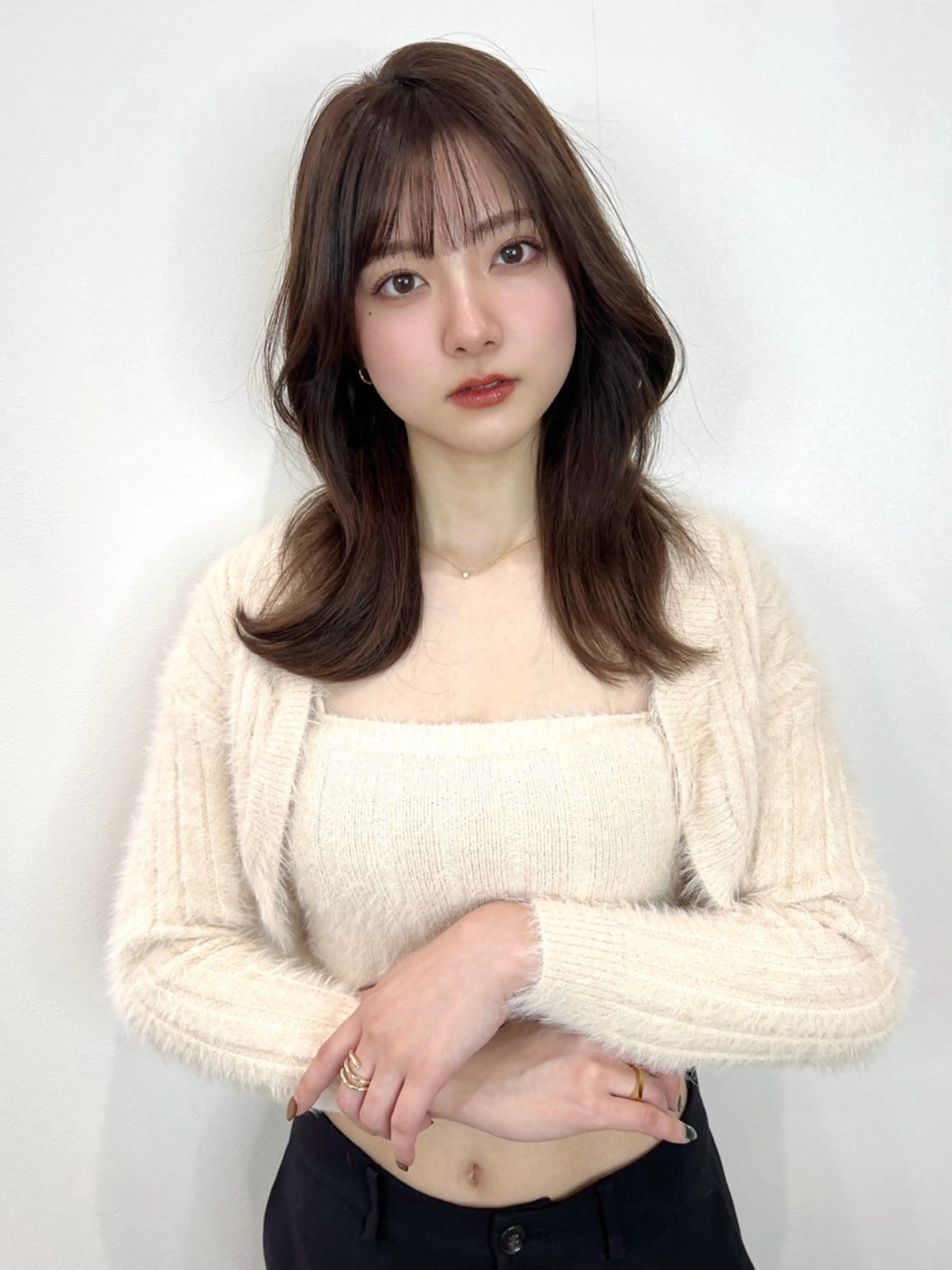 ロング カラー ヘアアレンジ ロングレイヤー エギョモリ 顔まわりレイヤー 顔周りカット ヨシンモリ 顔まわり職人🇰🇷 韓国ヘア/KAITOのヘアスタイル