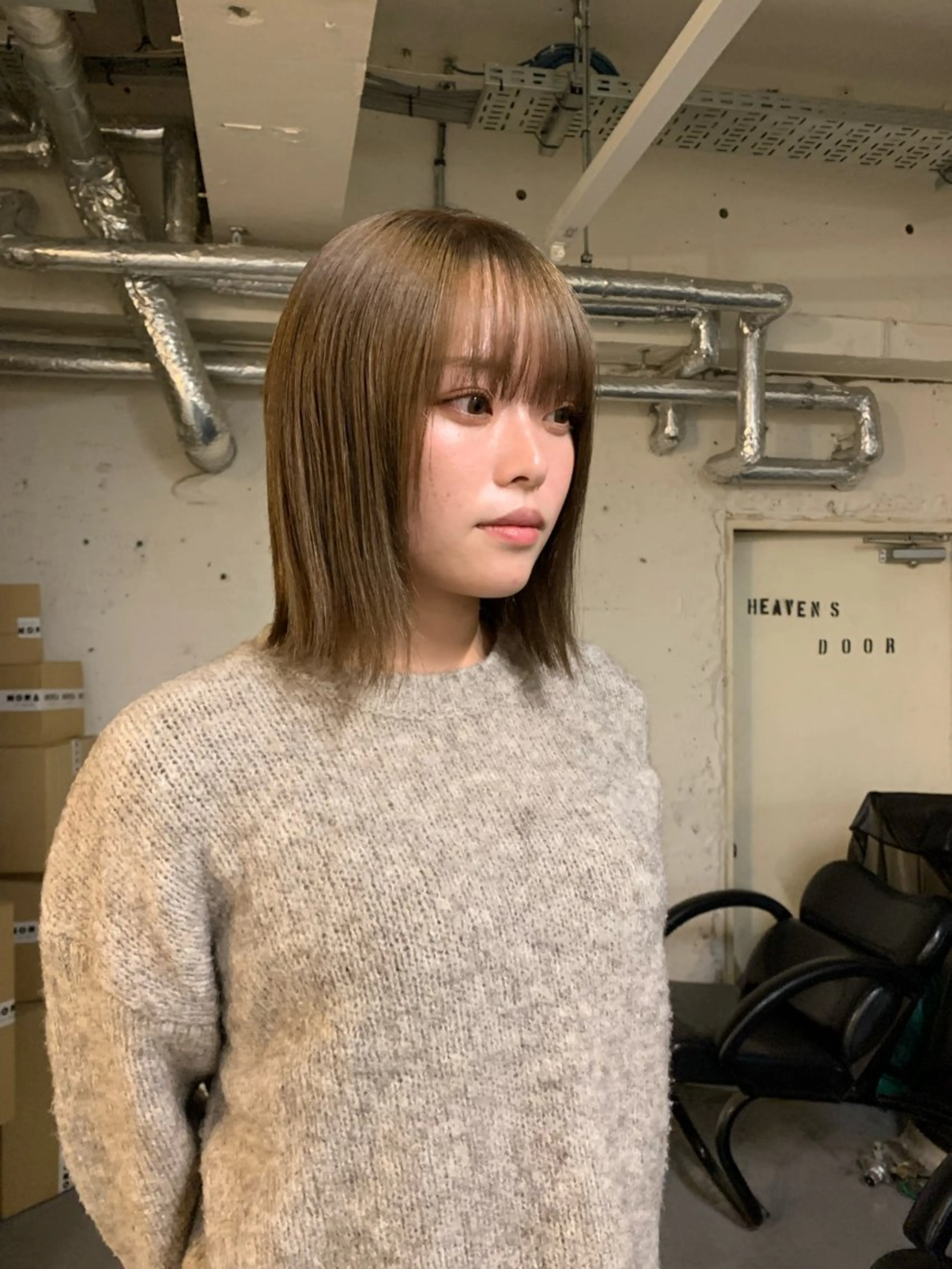 ミディアム カラー ハッシュカット/ MAYAのヘアスタイル