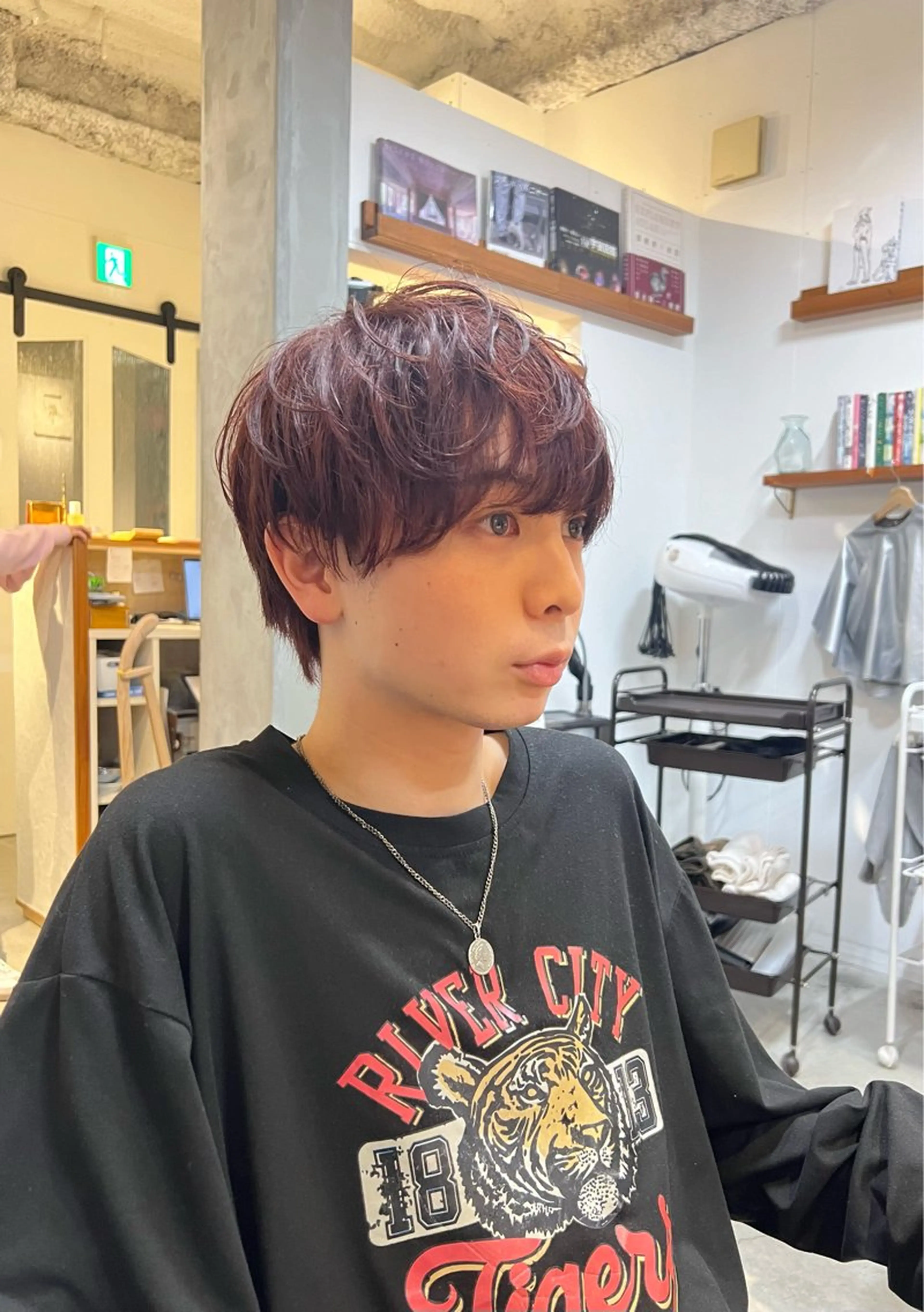 カラー メンズ ブラウンカラー レッドカラー ヘアカラー トリートメント rina/似合わせ/ 艶髪カラー/髪質改善のヘアスタイル