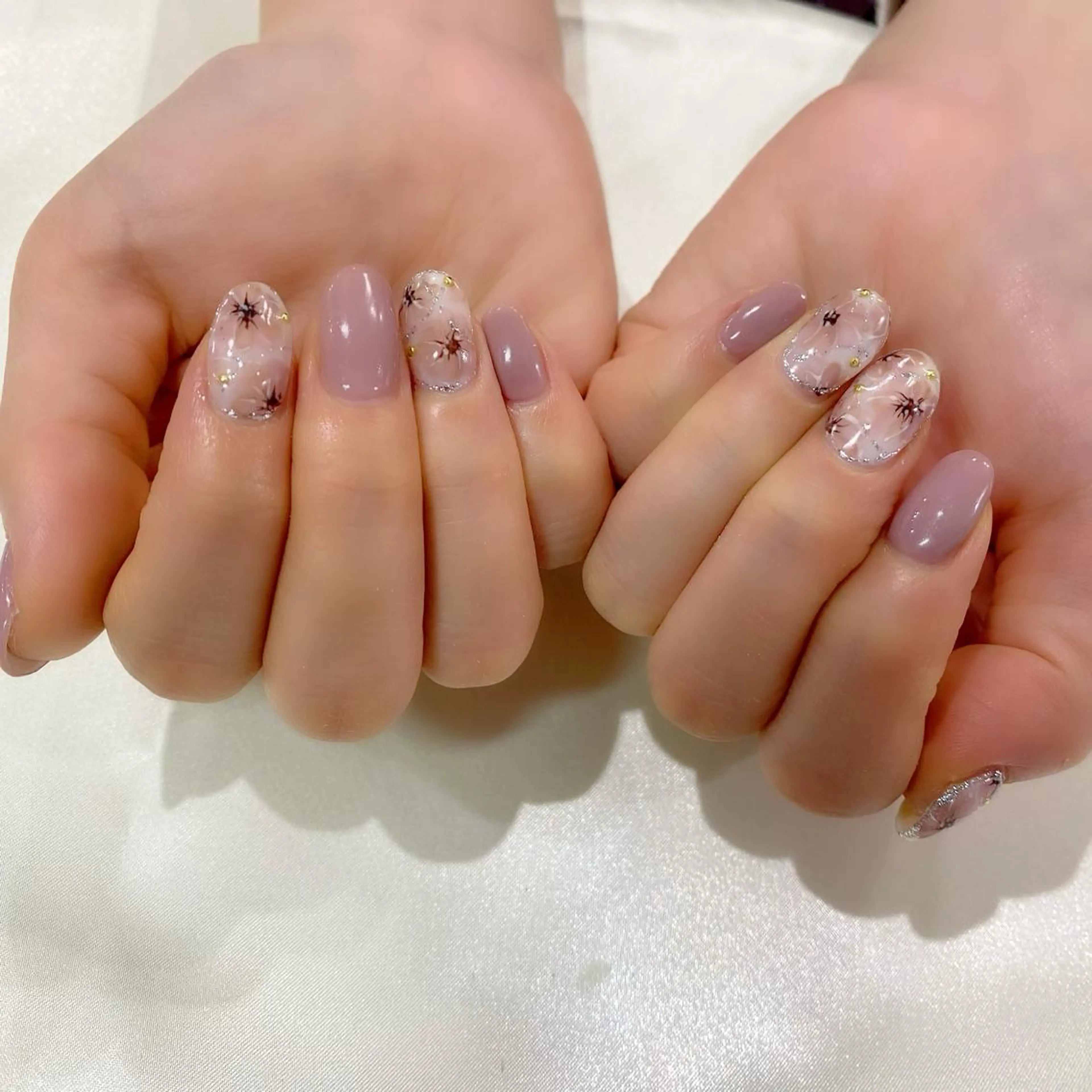 ネイル アートネイル フラワーネイル オフィスネイル 冬ネイル ハンドネイル Salon Kのネイルデザイン