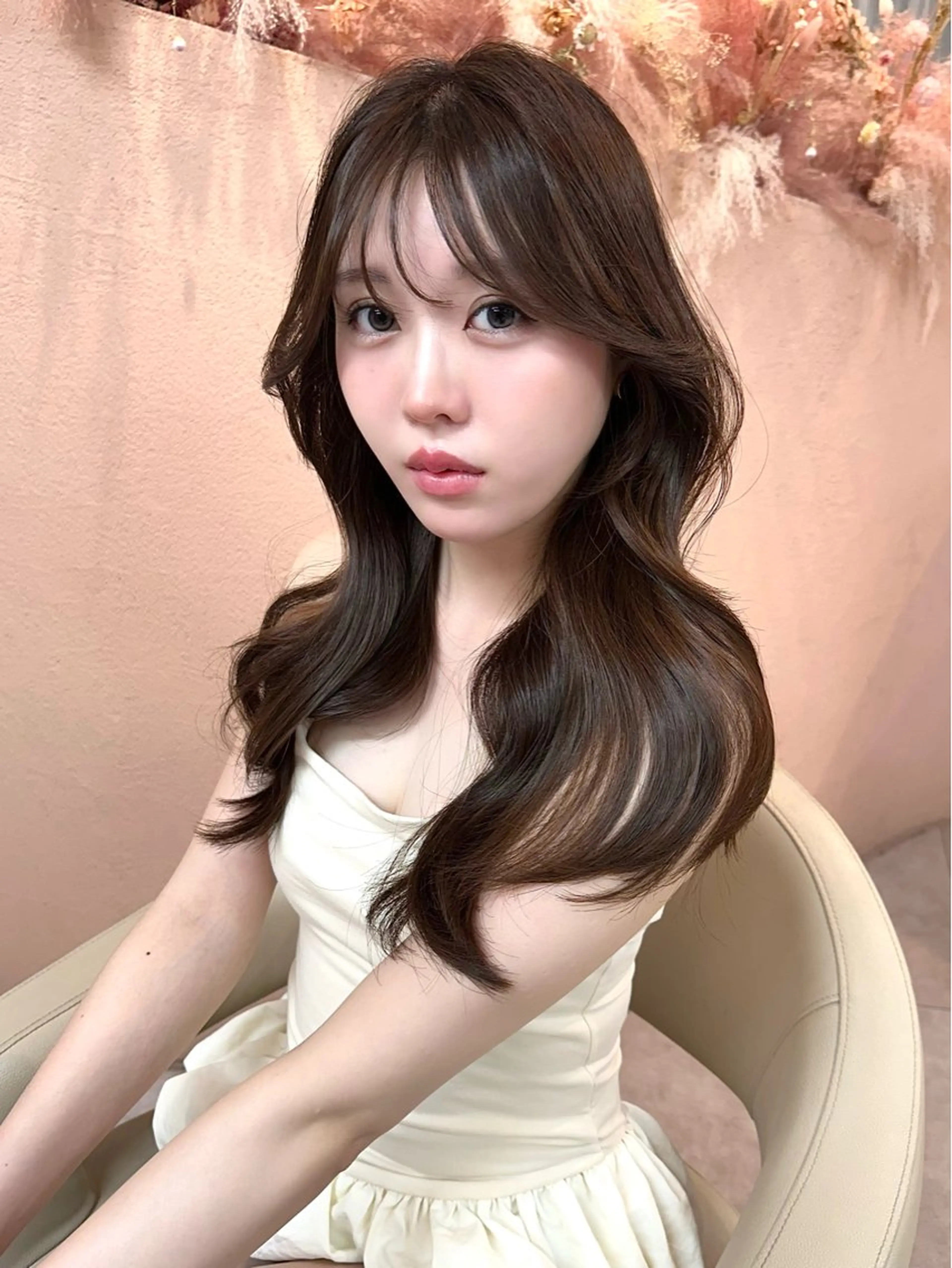 ロング カラー レイヤーカット カット ヘアカラー 韓国ヘア🦢🖤 Sayumiのヘアスタイル