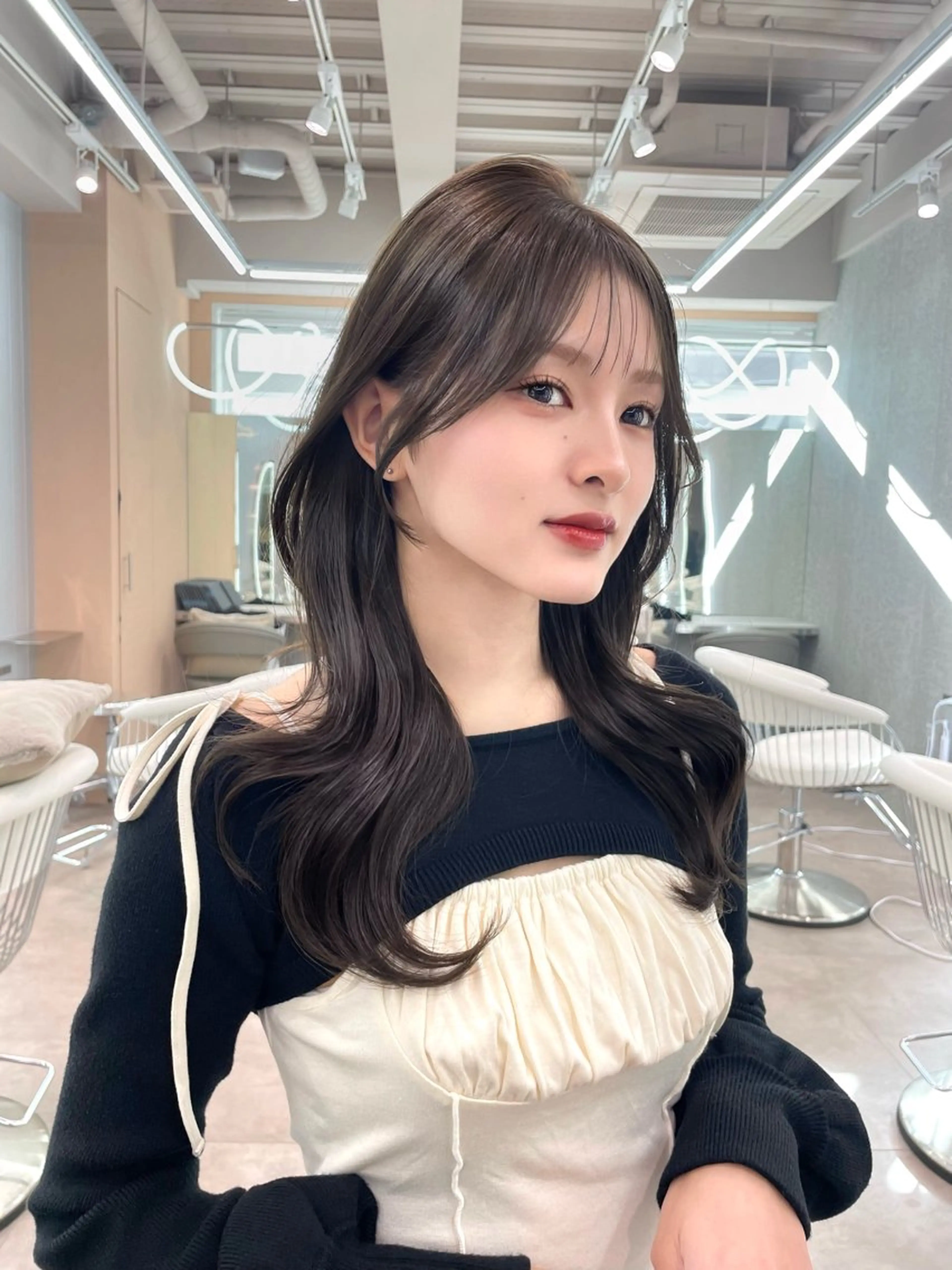 セミロング カラー ヘアカラー トリートメント 美髪矯正 ブリーチな しダブル🍒❤ゆうきのヘアスタイル