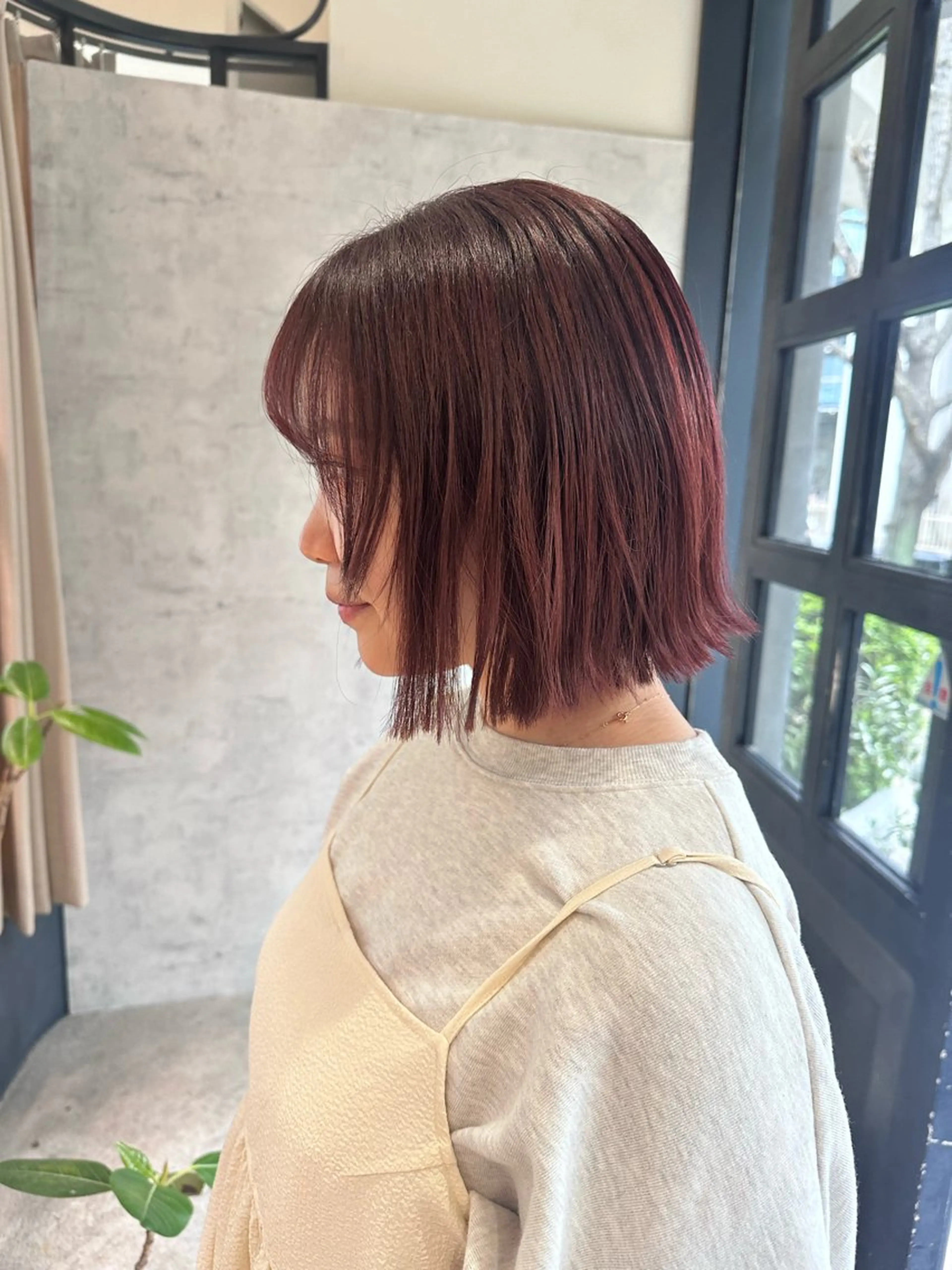 ミディアム カット ヘアカラー トリートメント yukie🌷 /暖色🍒梅田サロンのヘアスタイル