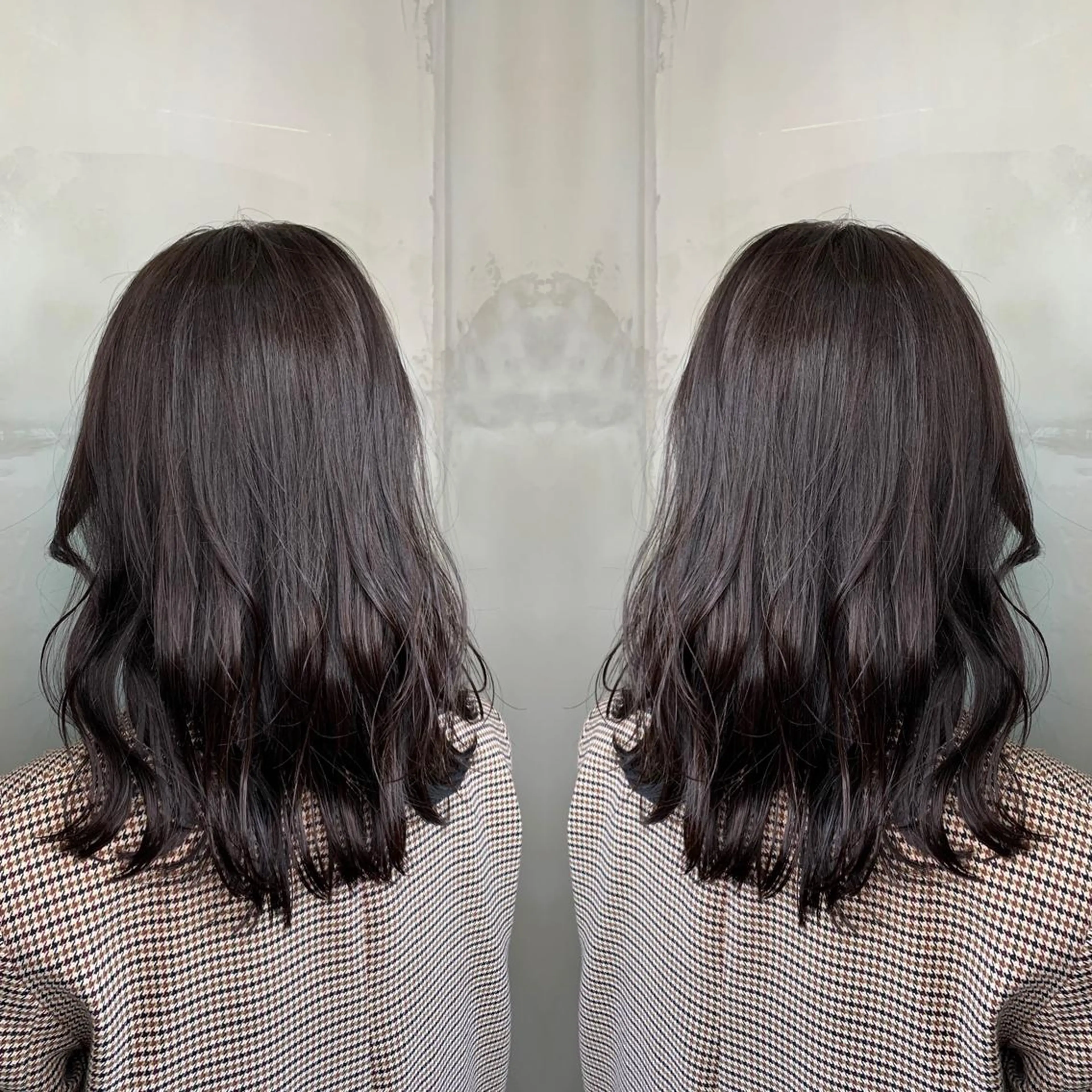 セミロング カラー アッシュ バレイヤージュ ベージュカラー ブロンド ブルーカラー カット ヘアカラー トリートメント レイヤーカット/ 艶カラー/RYOMAのヘアスタイル