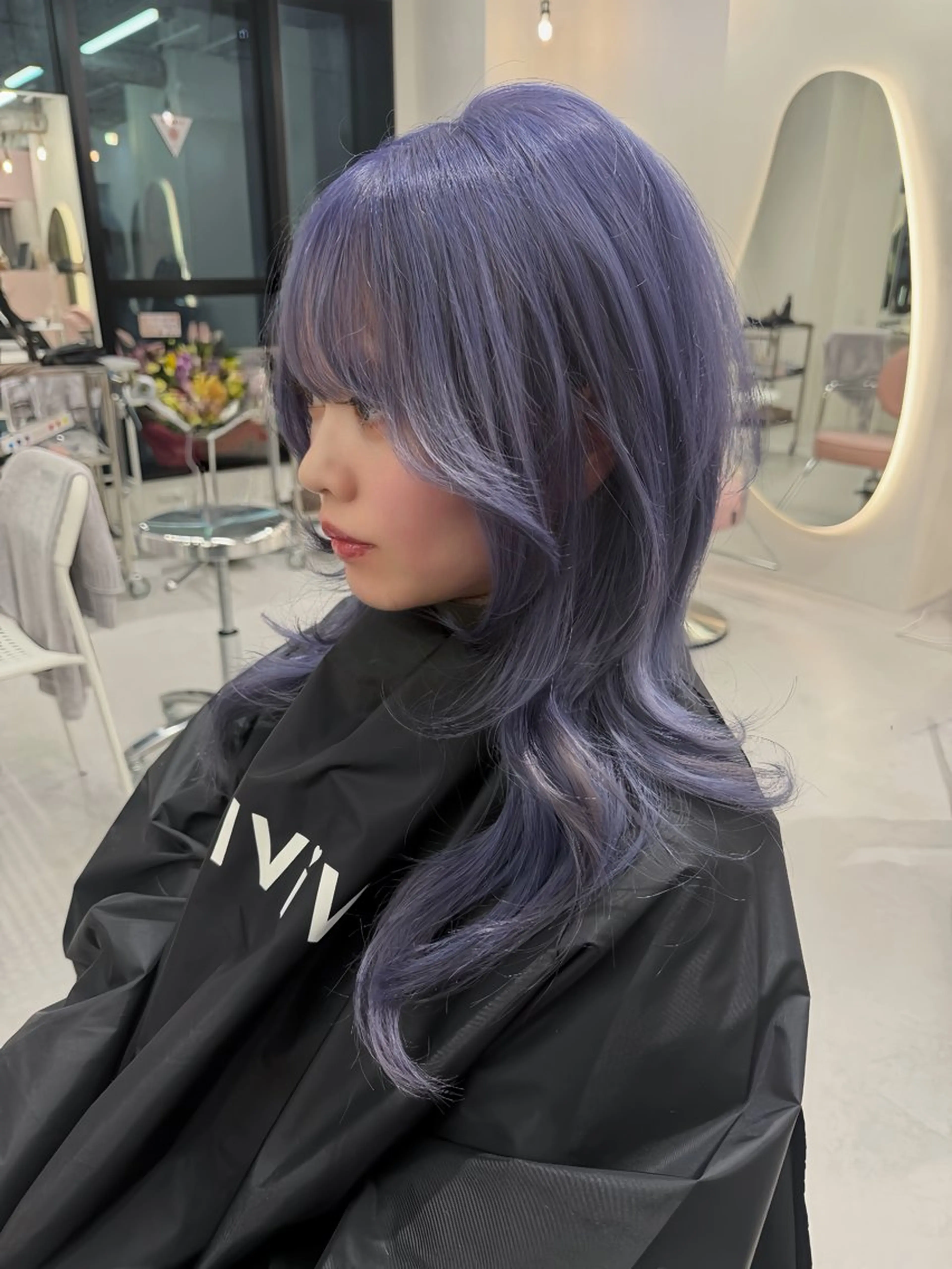 ロング カラー ヘアカラー トリートメント RiA/レイヤーカッ ト/ハッシュカットのヘアスタイル