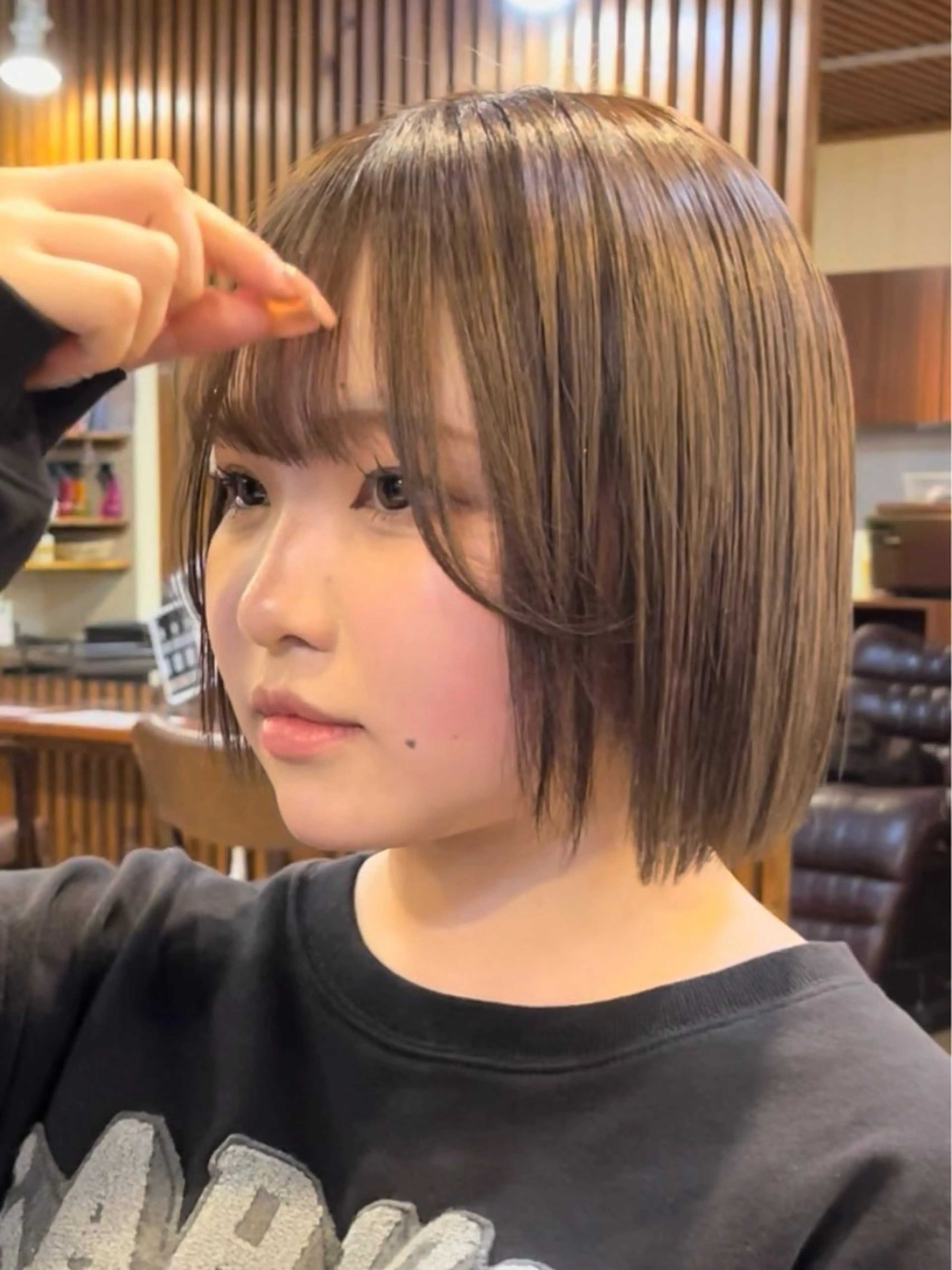 ショート カラー 野田頭 心🌿/ボブ レイヤー/艶カラーのヘアスタイル