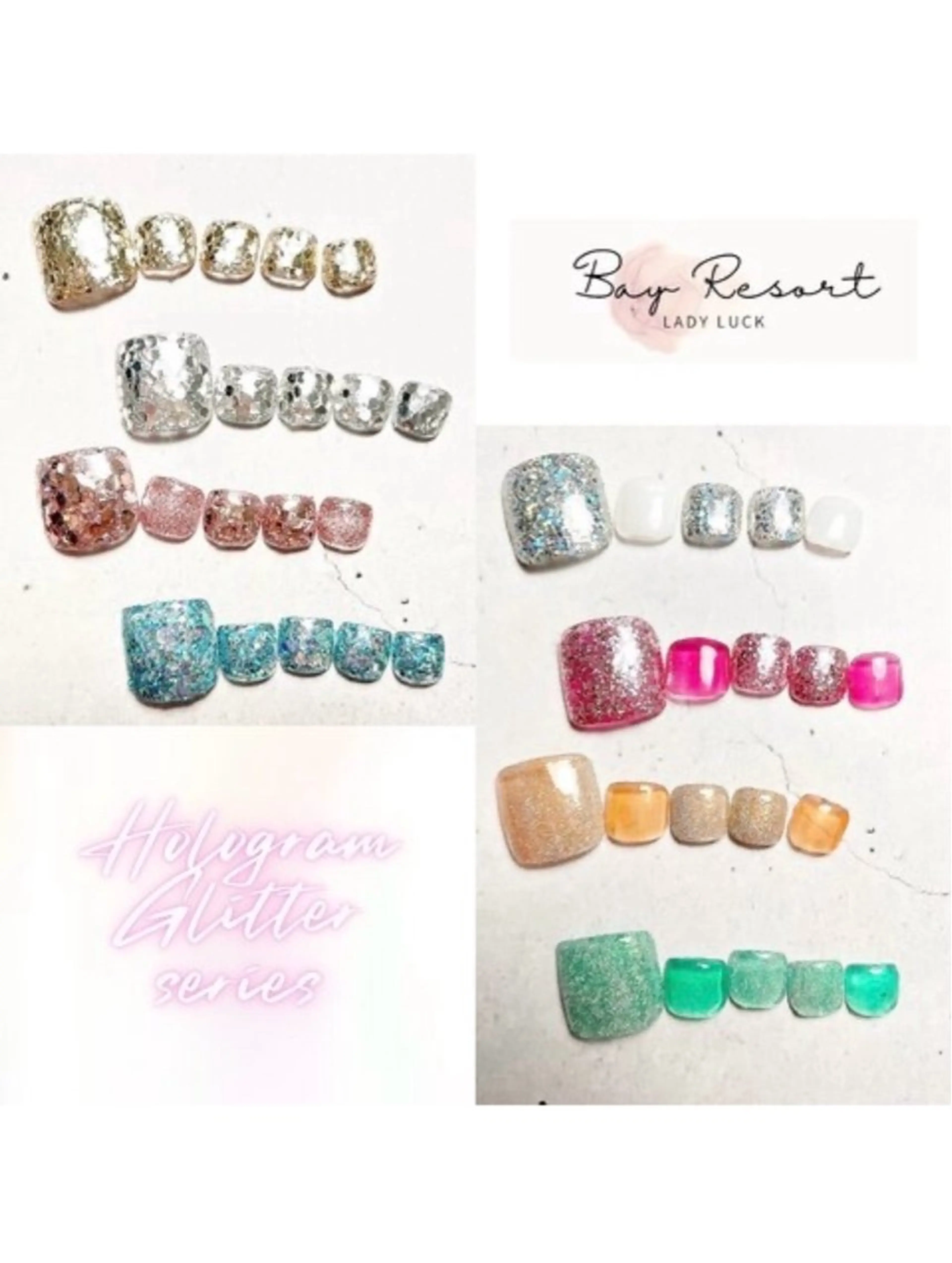 FOOT🦶しゅわしゅわホロ&ラメコレクション🫧✨サンプルの中からお選び頂けます！カラー変更🆗👌の写真