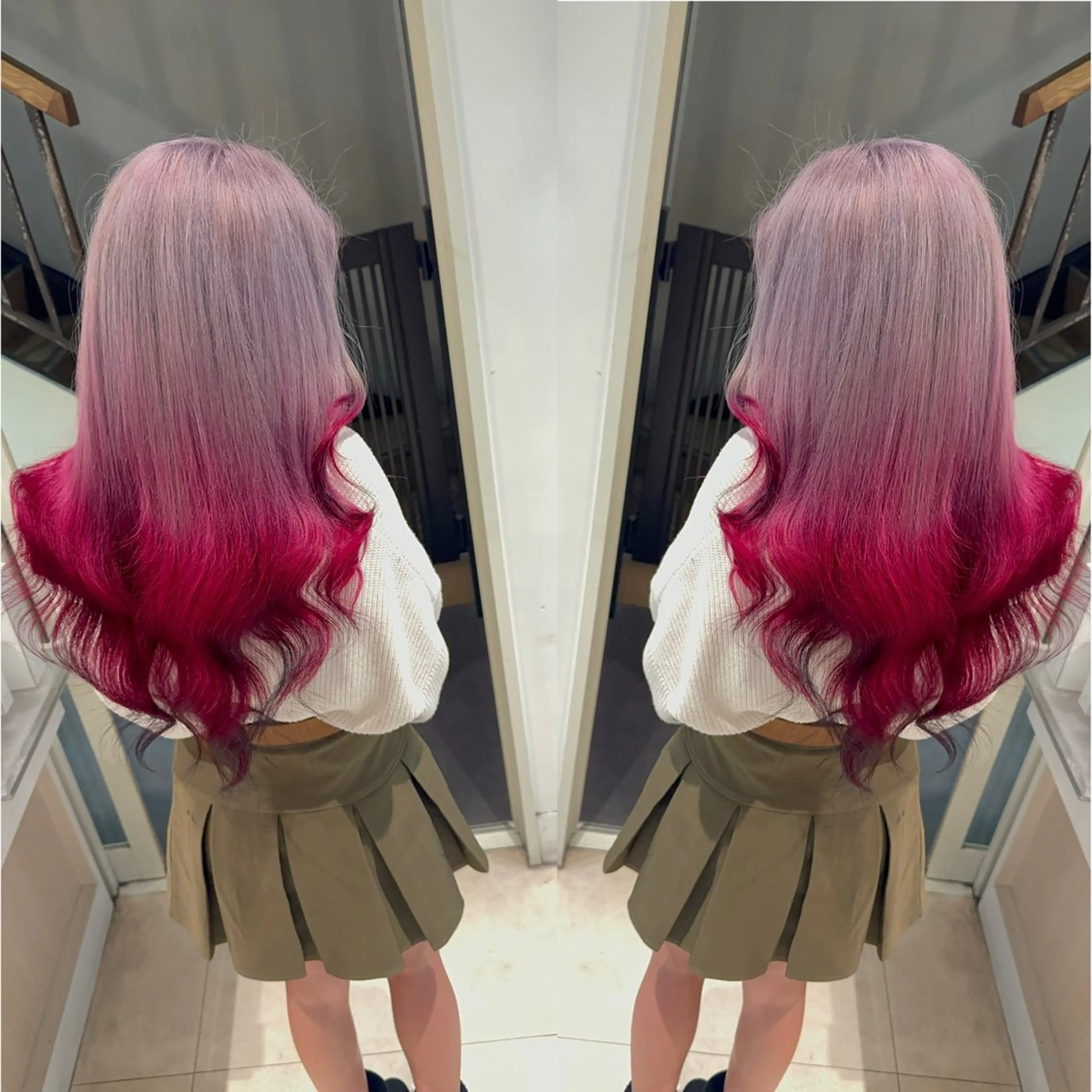 ロング カラー ヘアアレンジ 🔥ハイトーンカラー ギャルNAOKI🔥のヘアスタイル